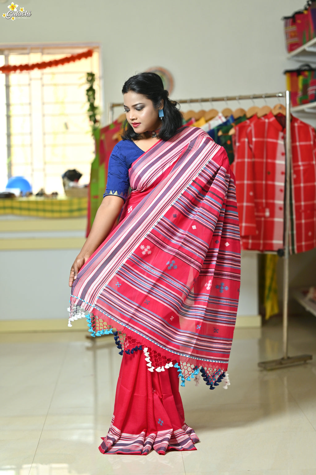 Mercerised Tribal Fusion Saree