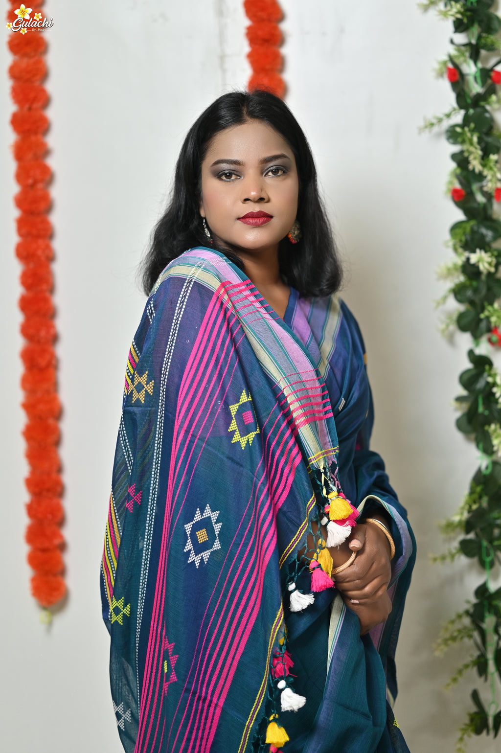 Mercerised Tribal Fusion Saree