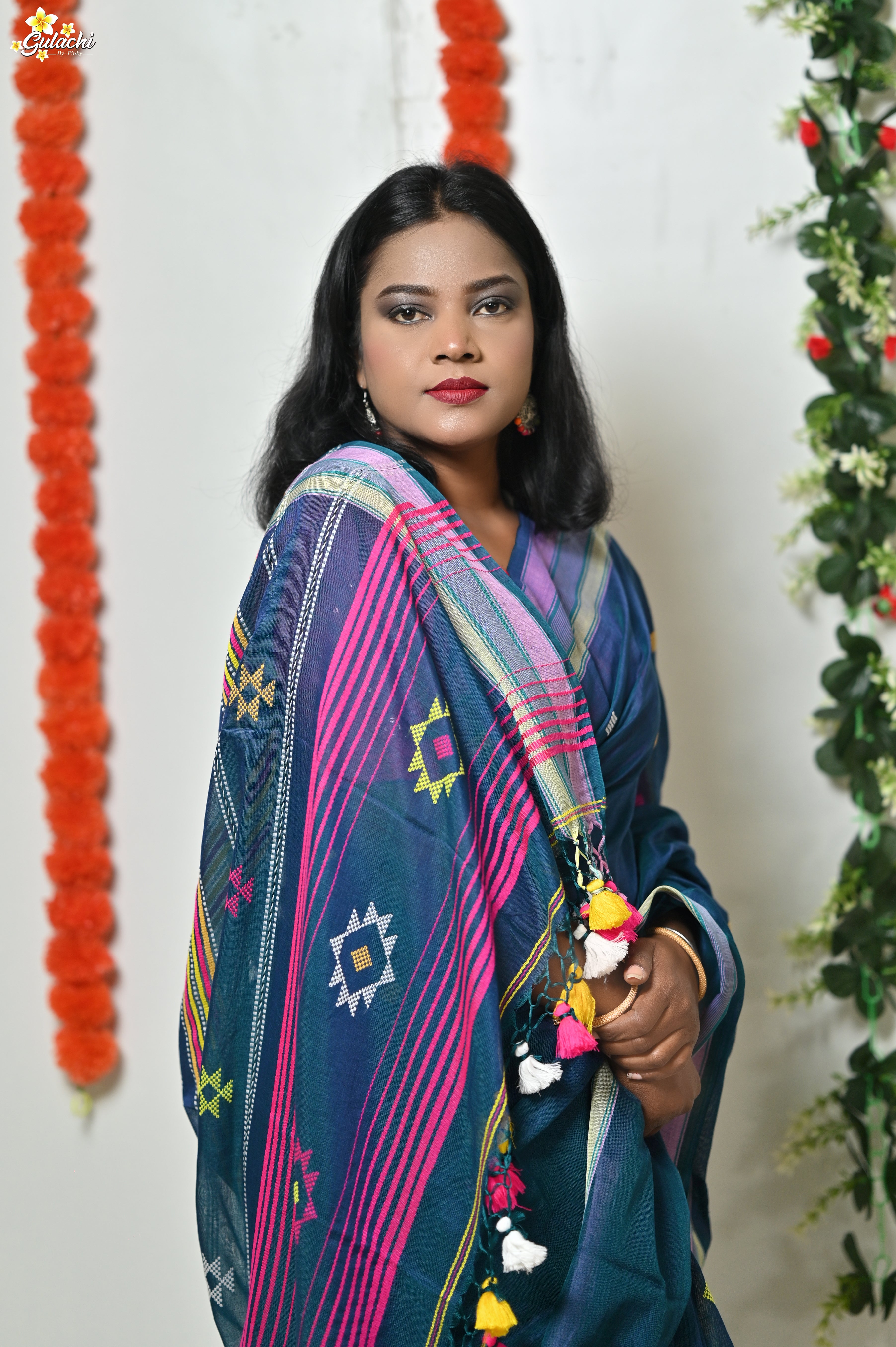 Mercerised Tribal Fusion Saree