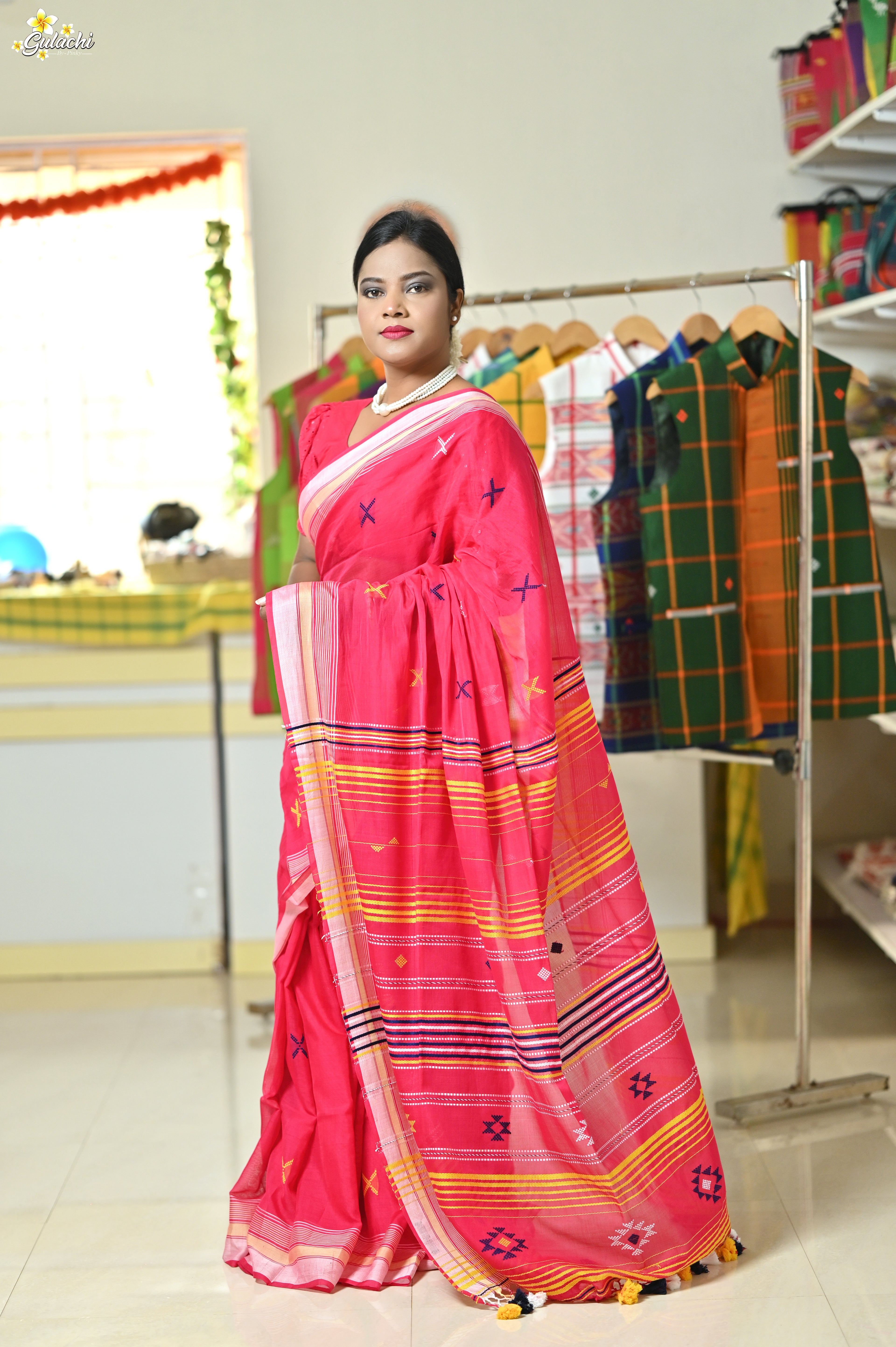 Mercerised Tribal Fusion Saree