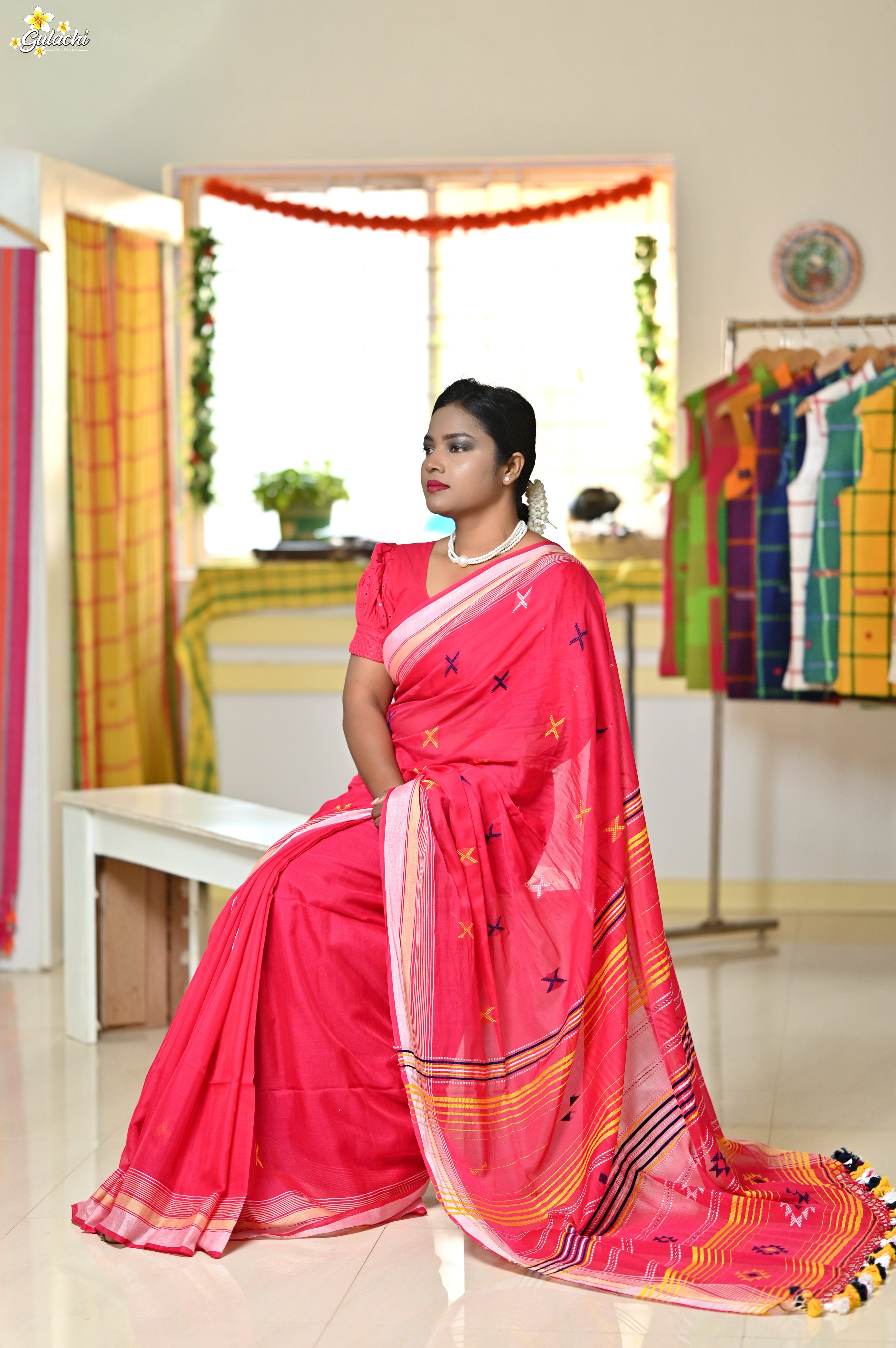Mercerised Tribal Fusion Saree