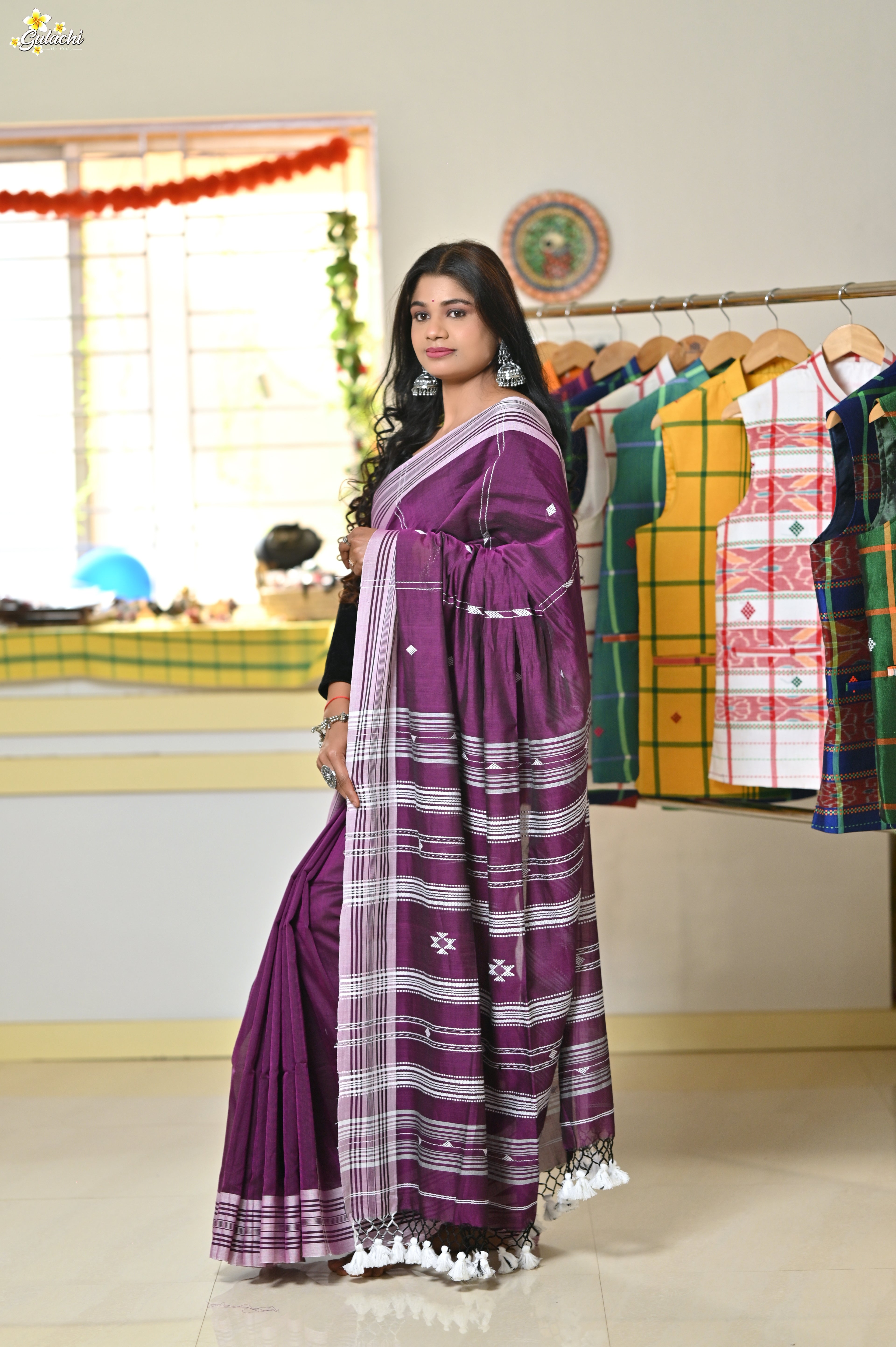 Mercerised Tribal Fusion Saree