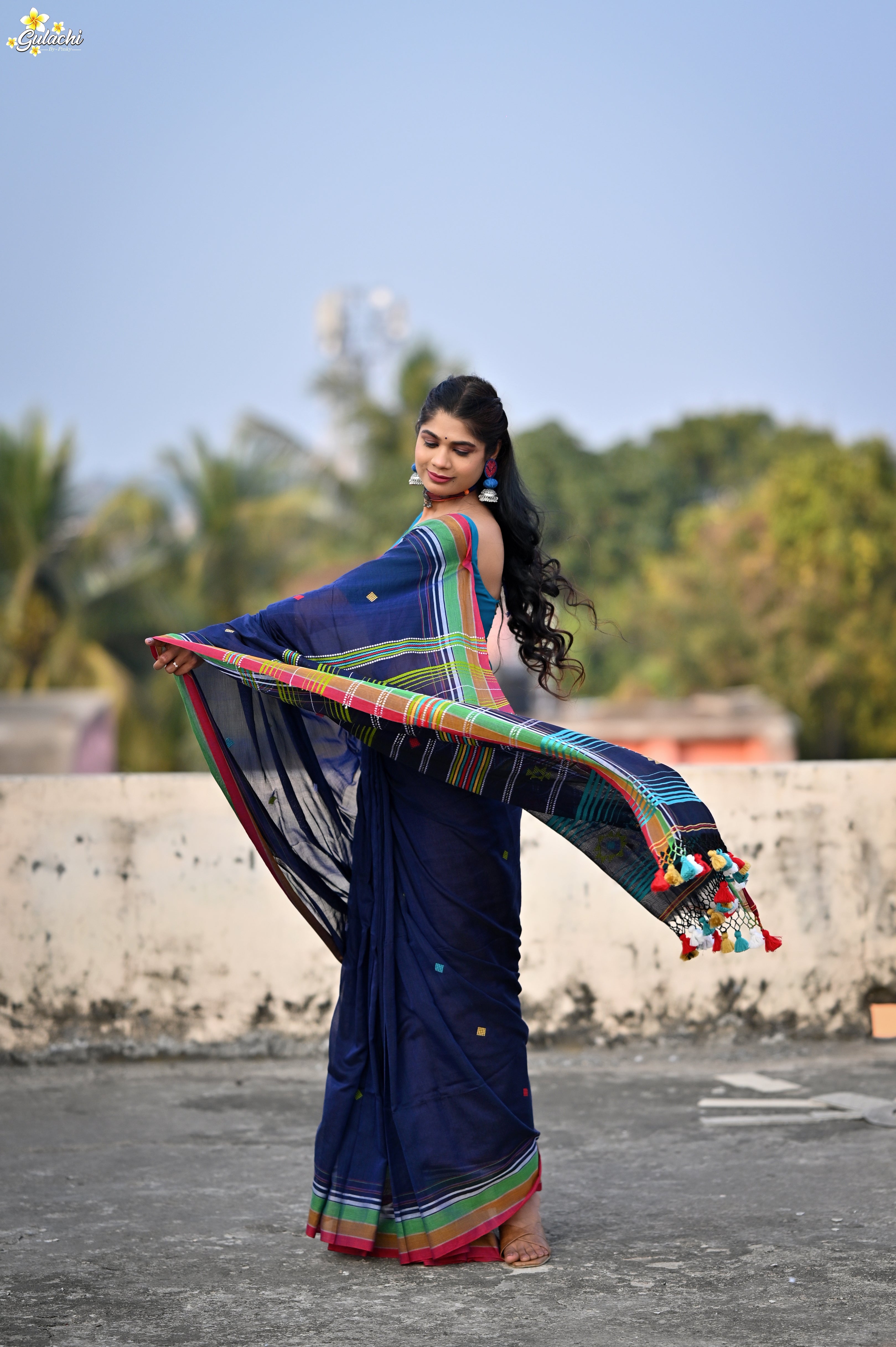 Mercerised Tribal Fusion Saree