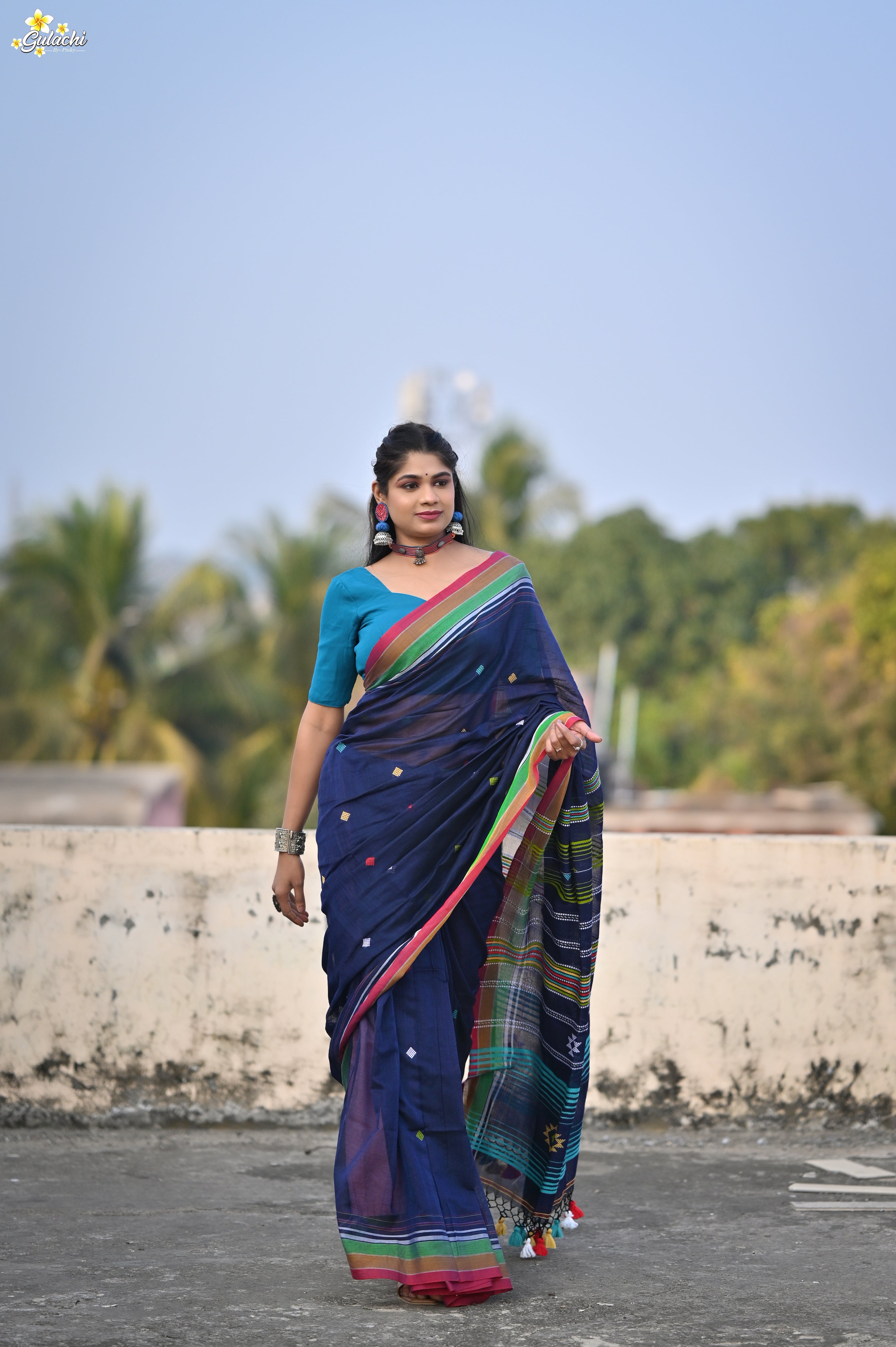 Mercerised Tribal Fusion Saree