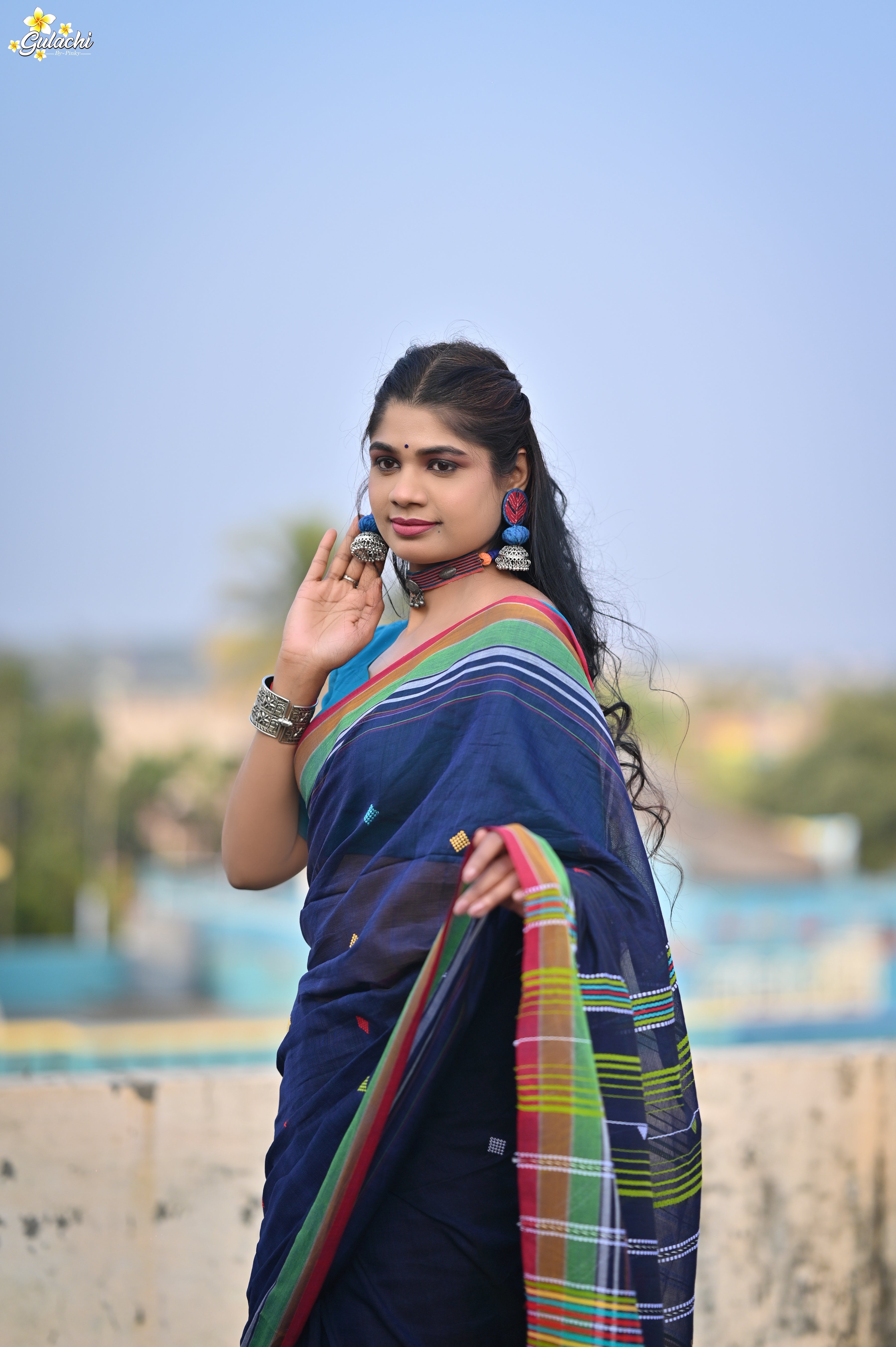 Mercerised Tribal Fusion Saree
