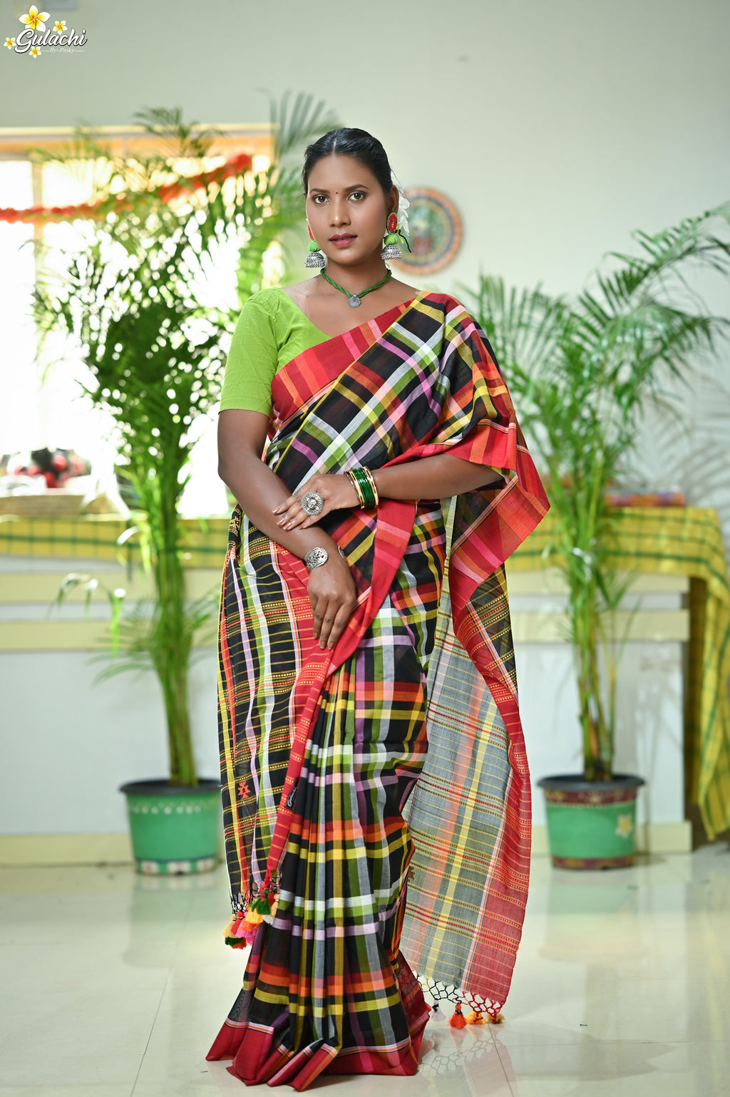 Mercerised Tribal Fusion Saree