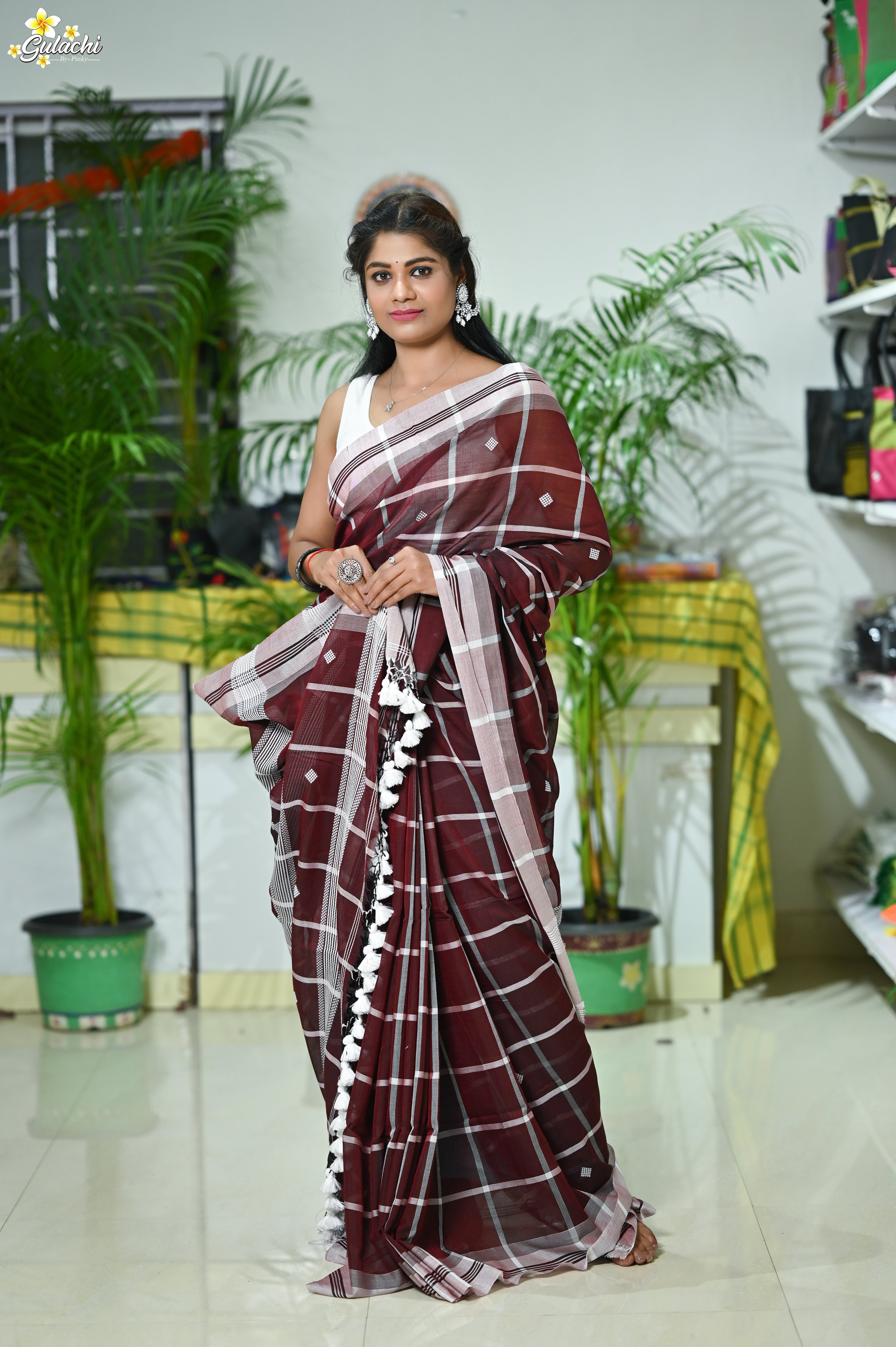 Mercerised Cotton Jhal Saree