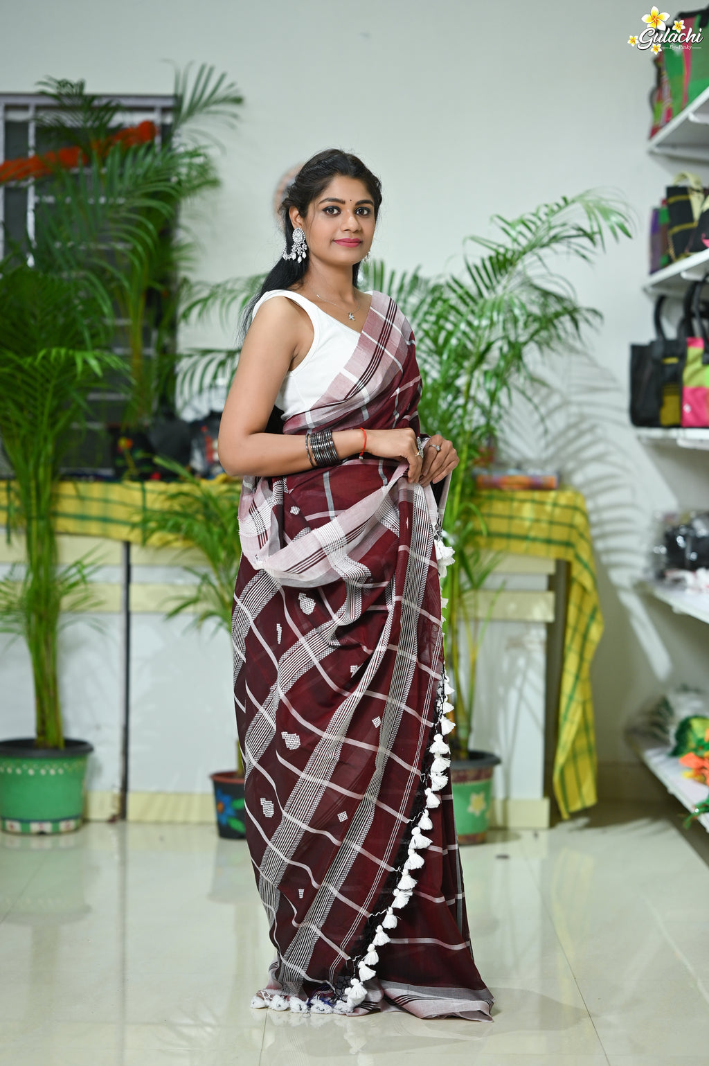 Mercerised Cotton Jhal Saree