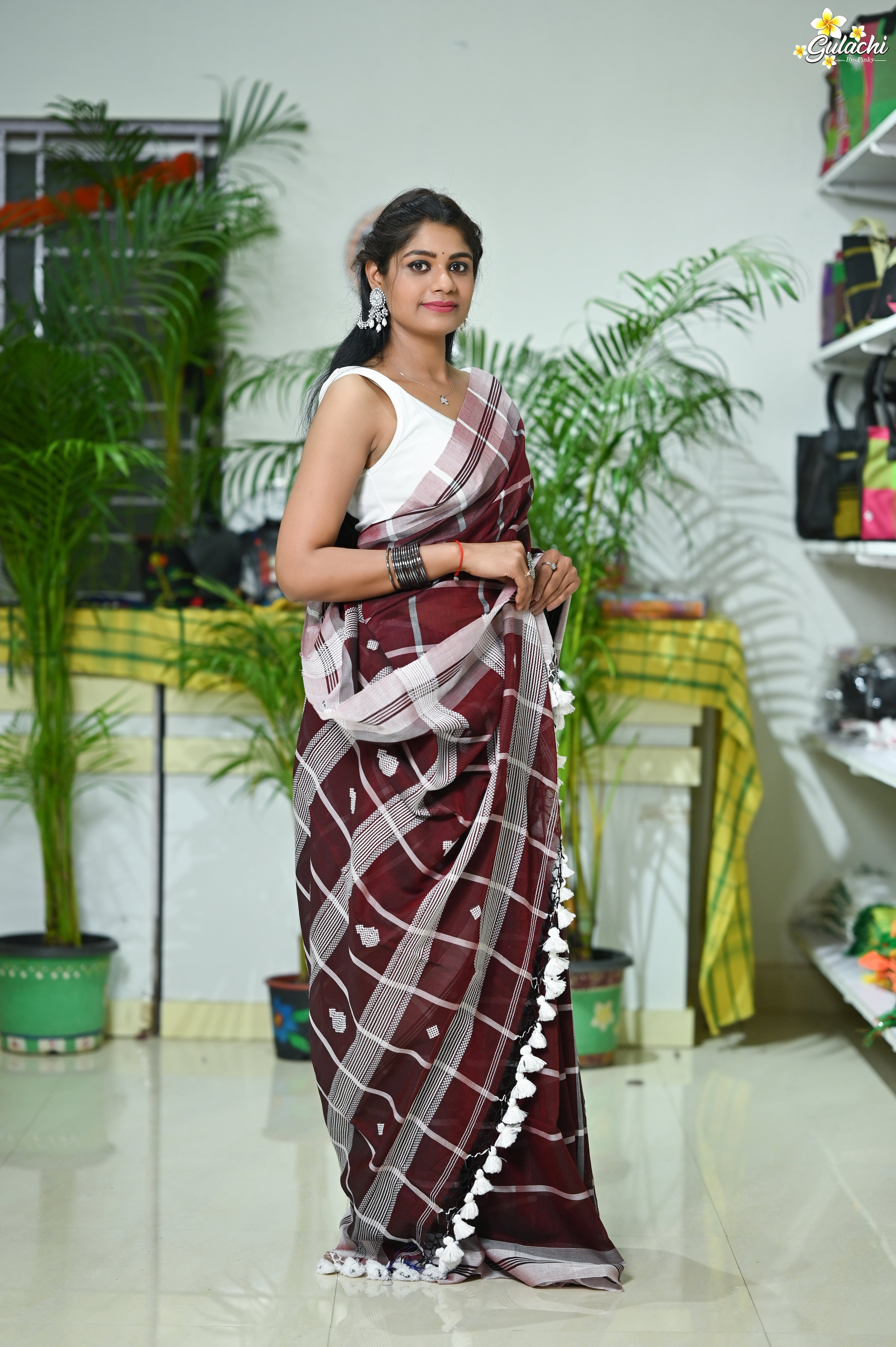 Mercerised Cotton Jhal Saree