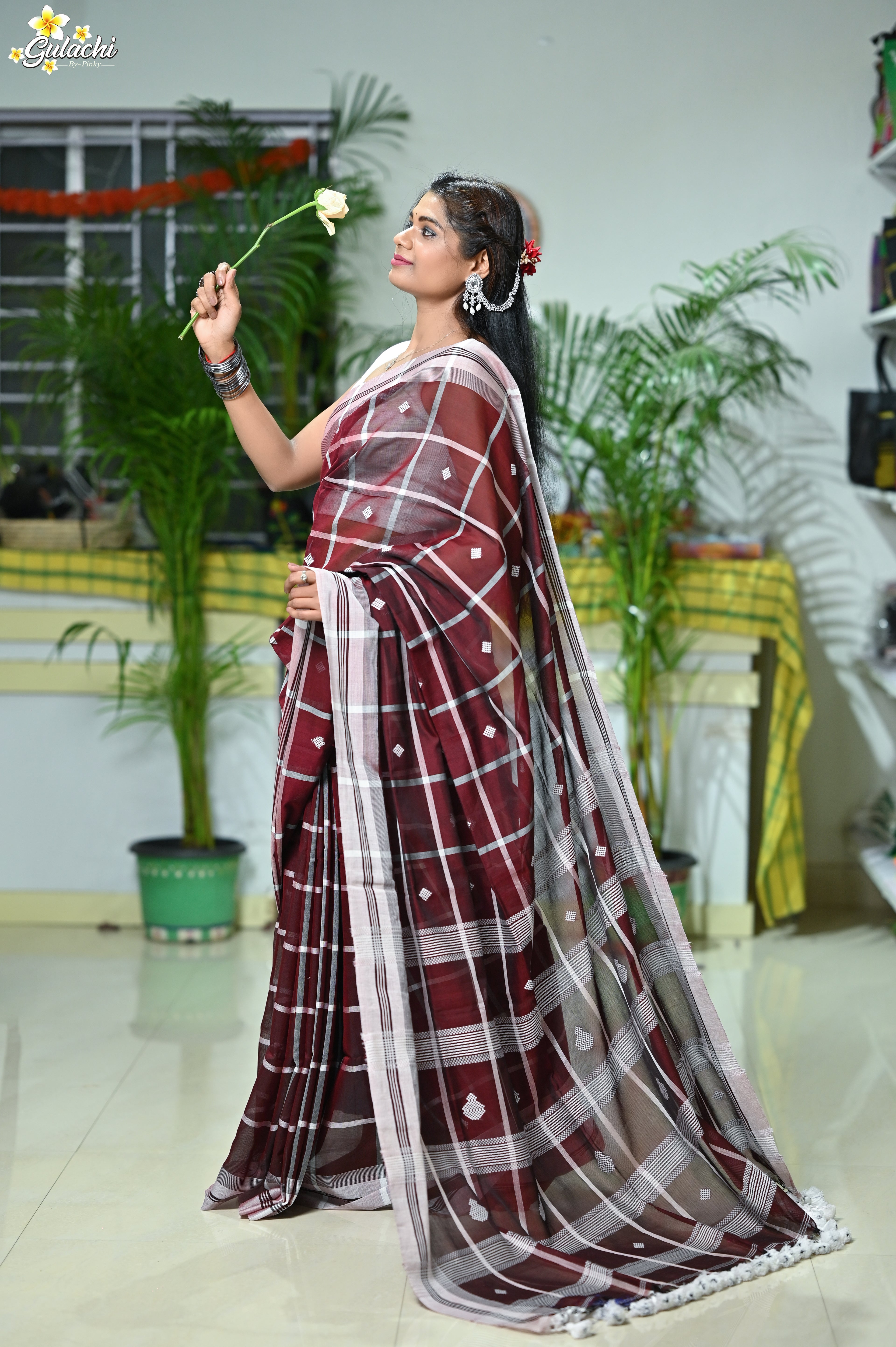 Mercerised Cotton Jhal Saree