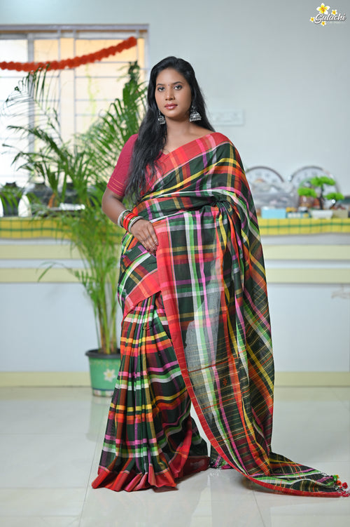 Mercerised Tribal Fusion Saree