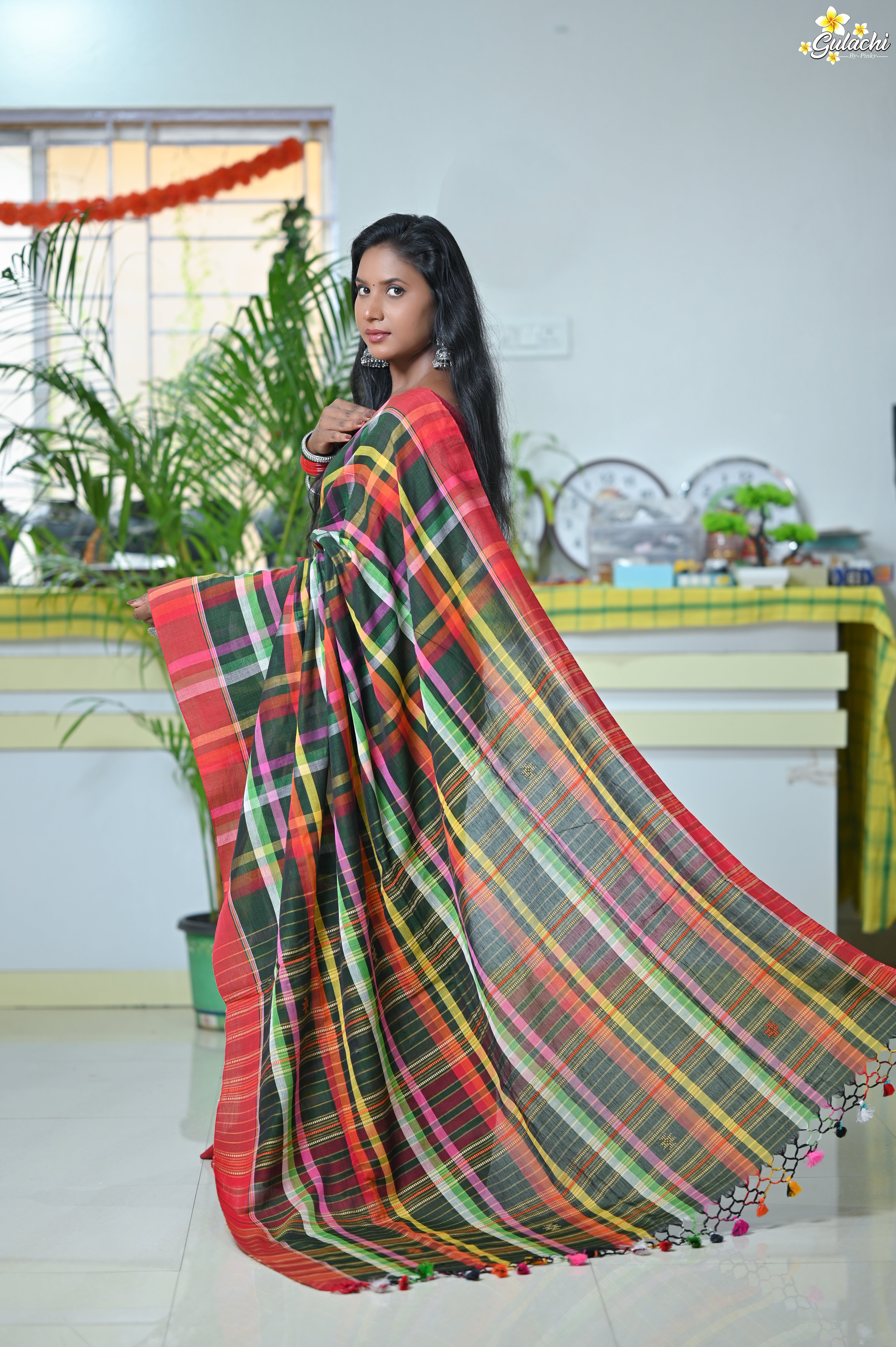 Mercerised Tribal Fusion Saree
