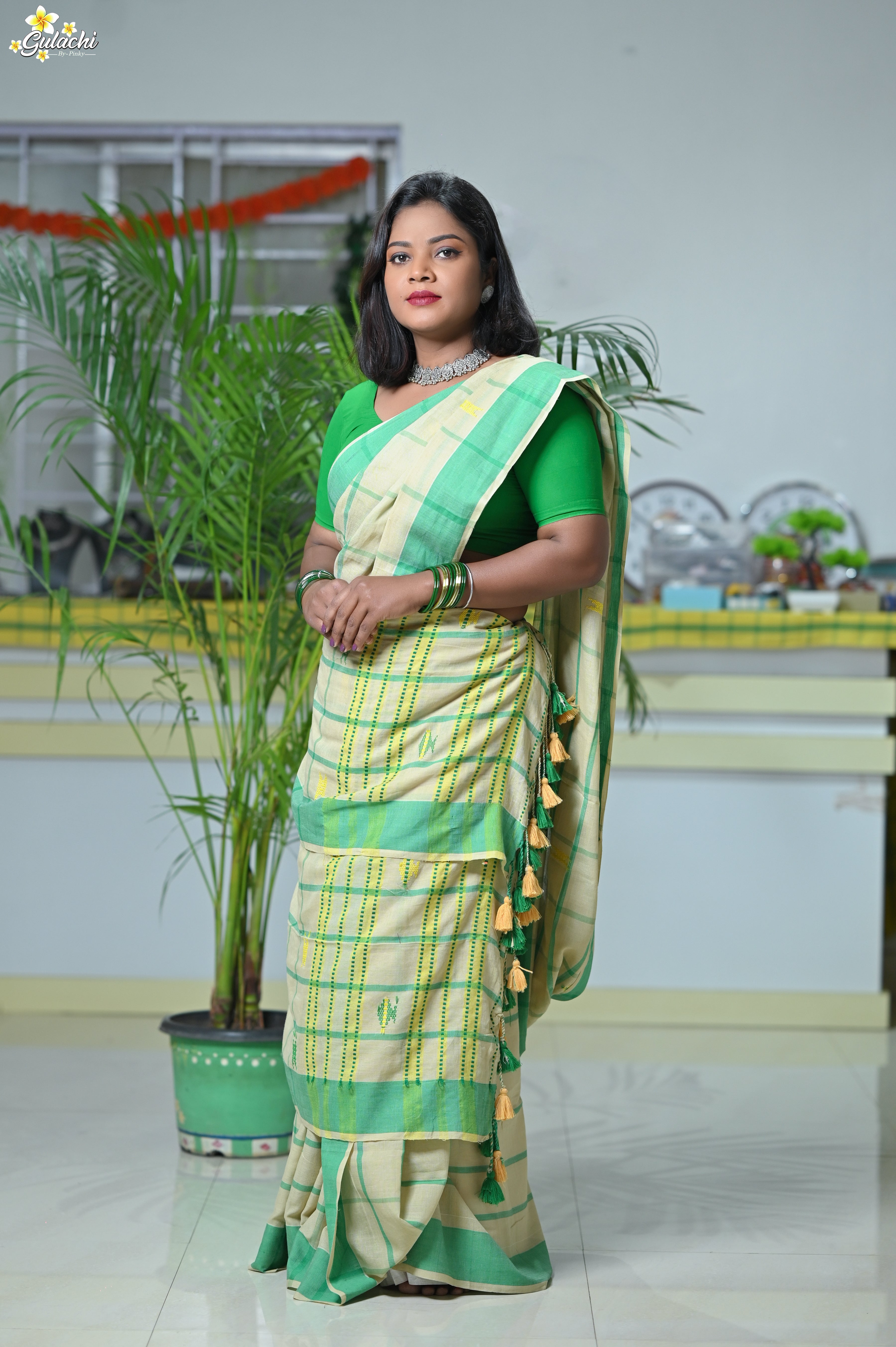 Handloom Cotton Jhal Saree