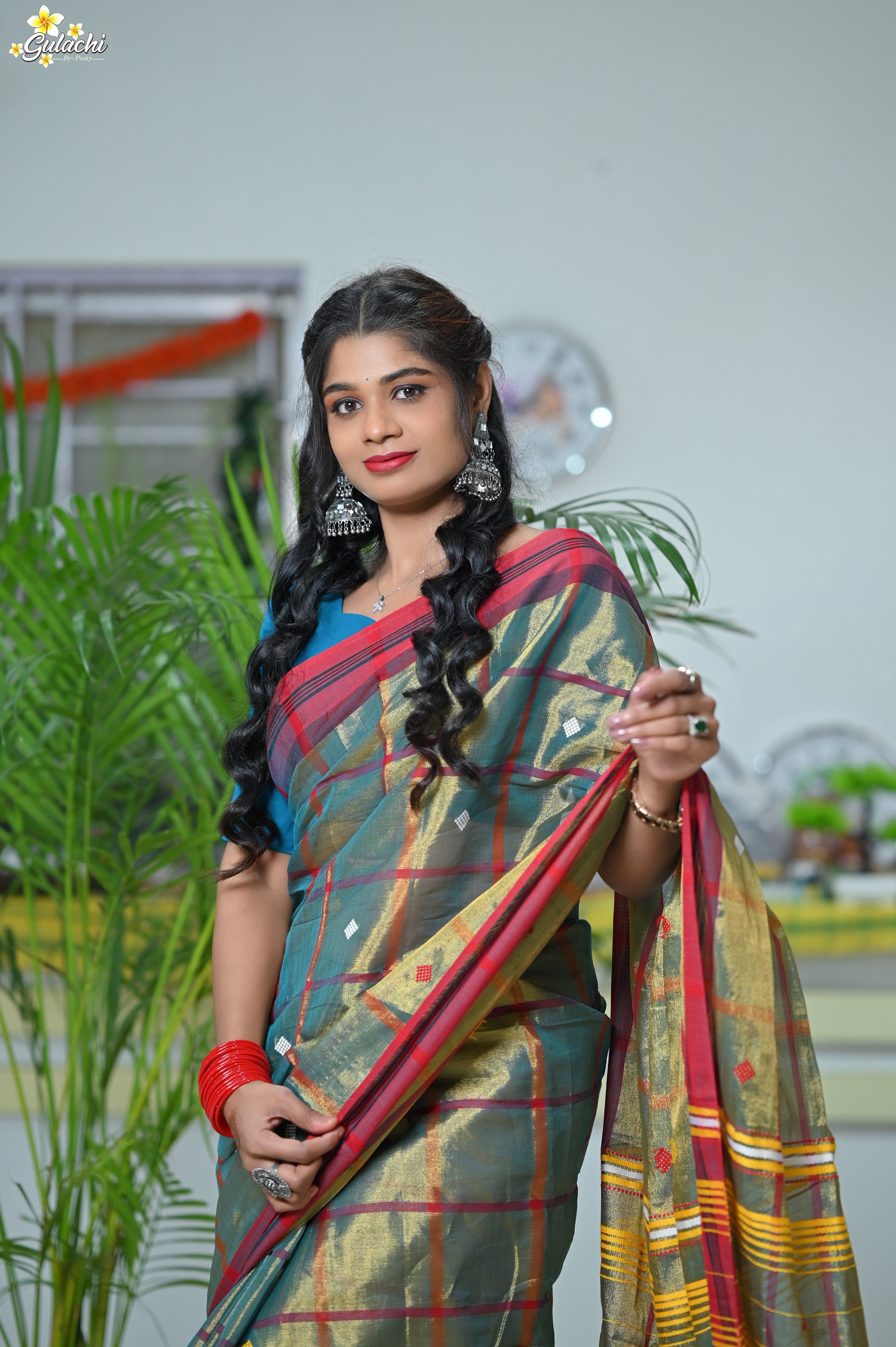 Tissue Cotton Jhal Saree