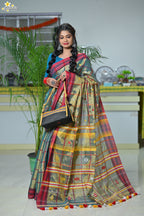 Tissue Cotton Jhal Saree
