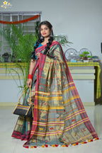 Tissue Cotton Jhal Saree