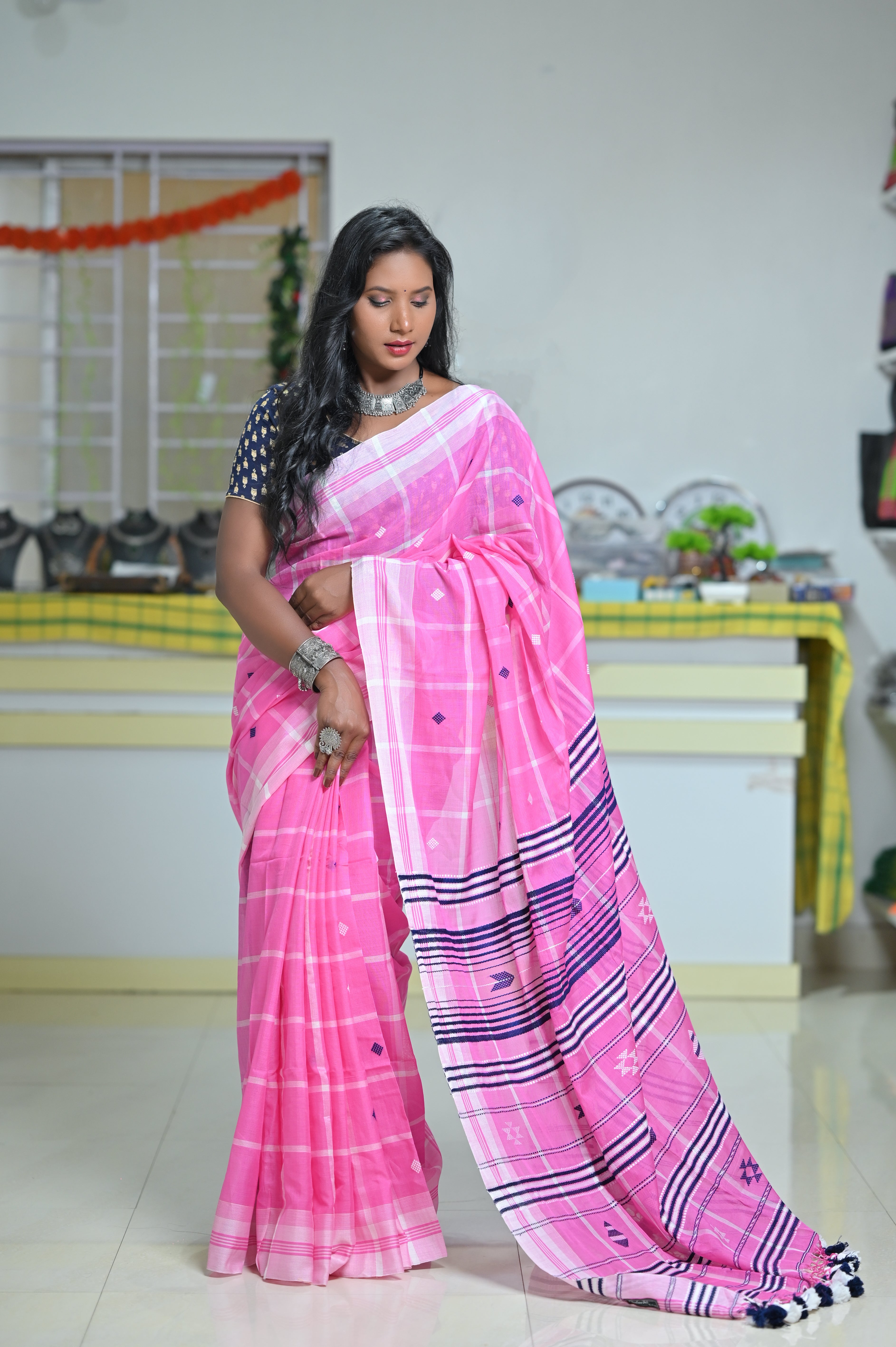 Mercerised Cotton Jhal Saree