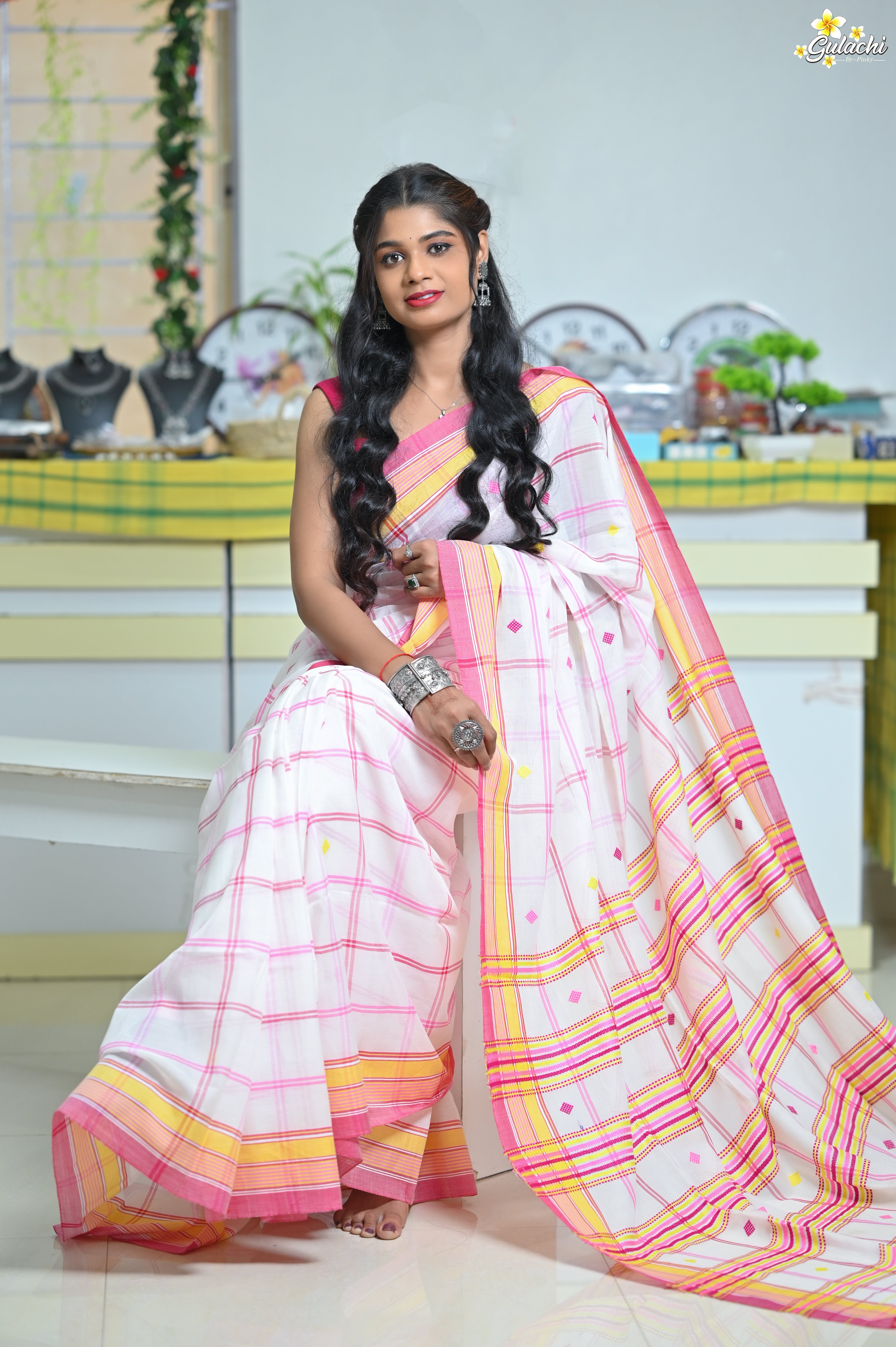 Mercerised Cotton Jhal Saree