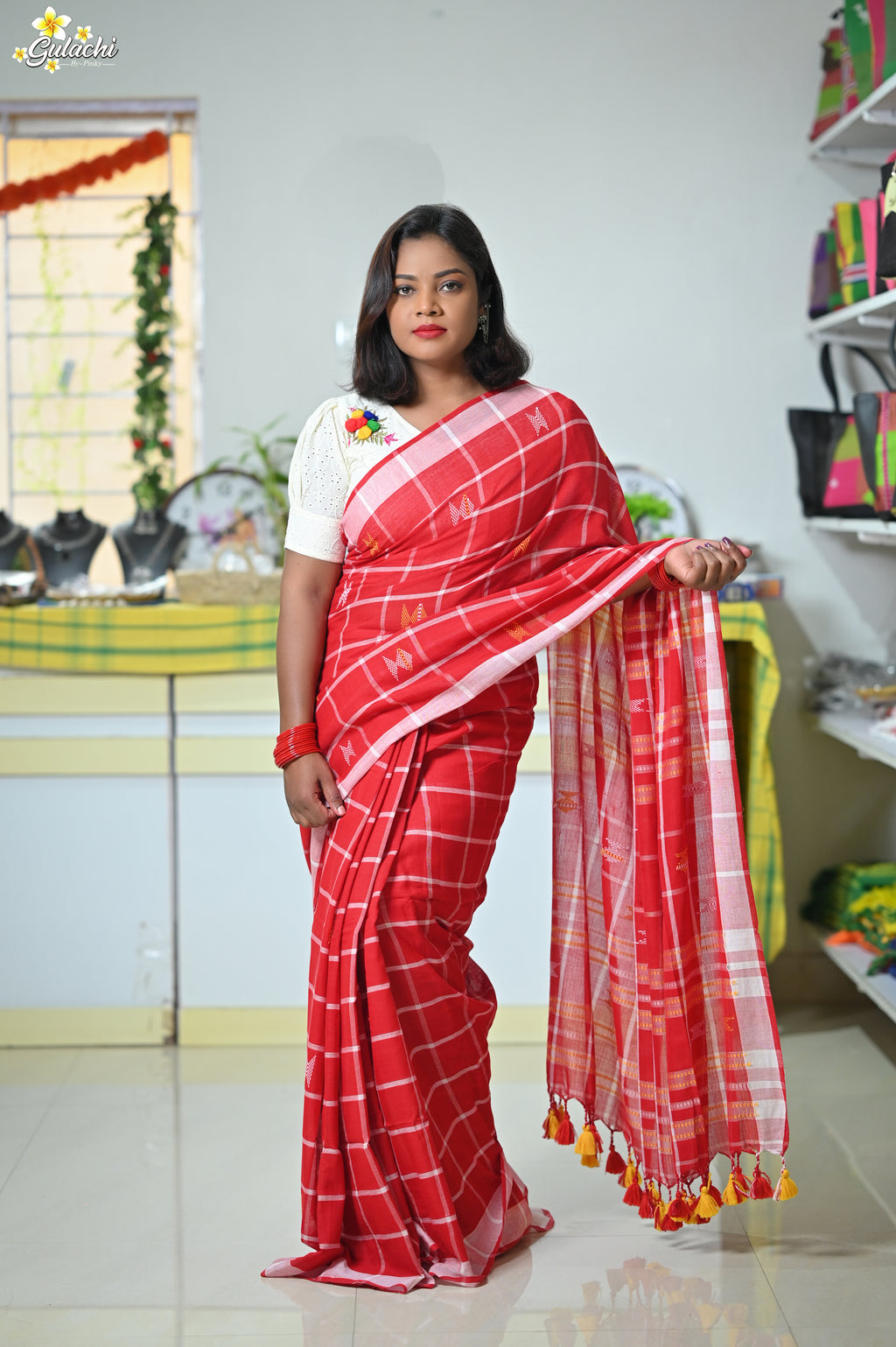 Handloom Cotton Jhal Saree