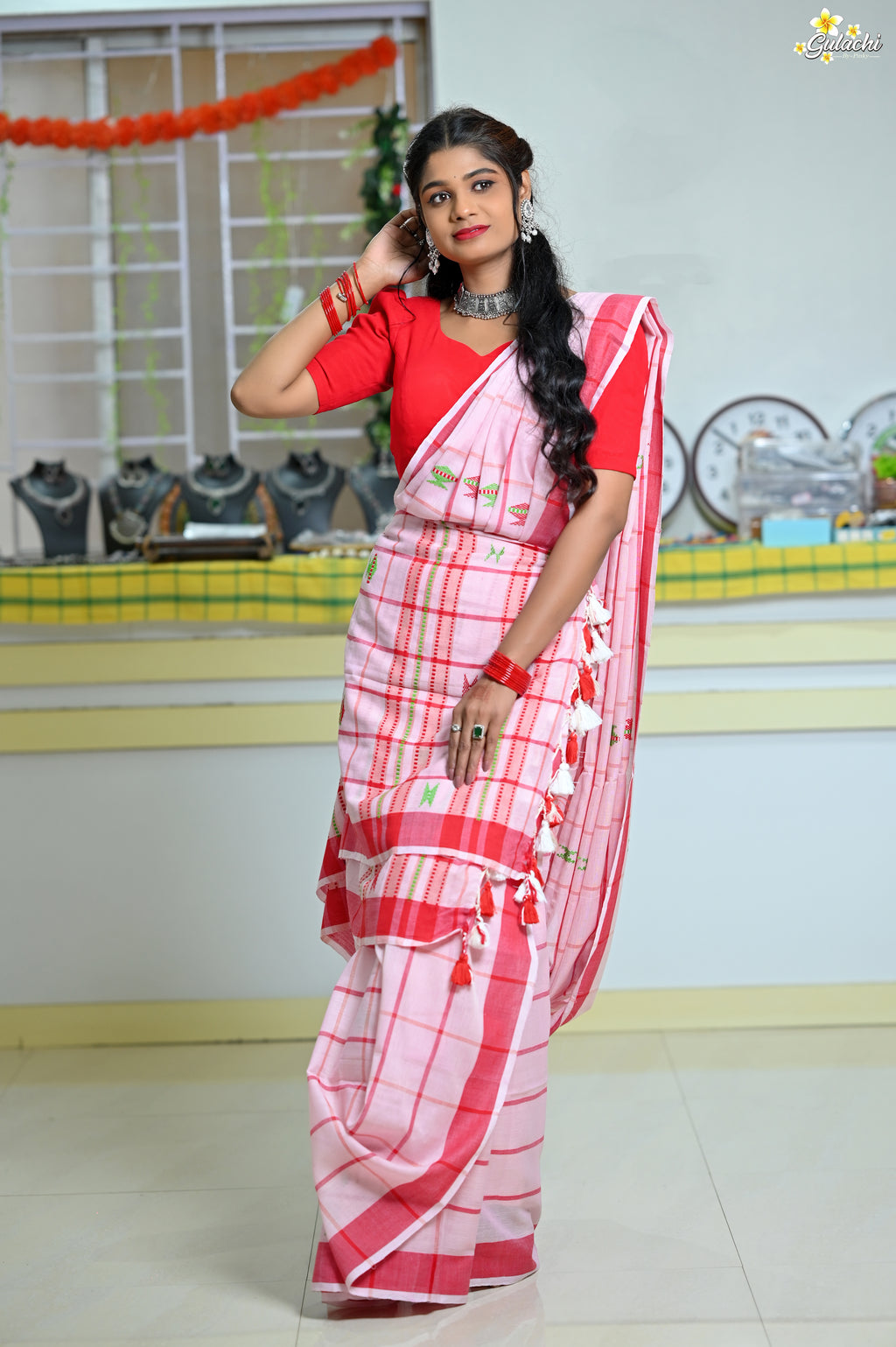 Handloom Cotton Jhal Saree