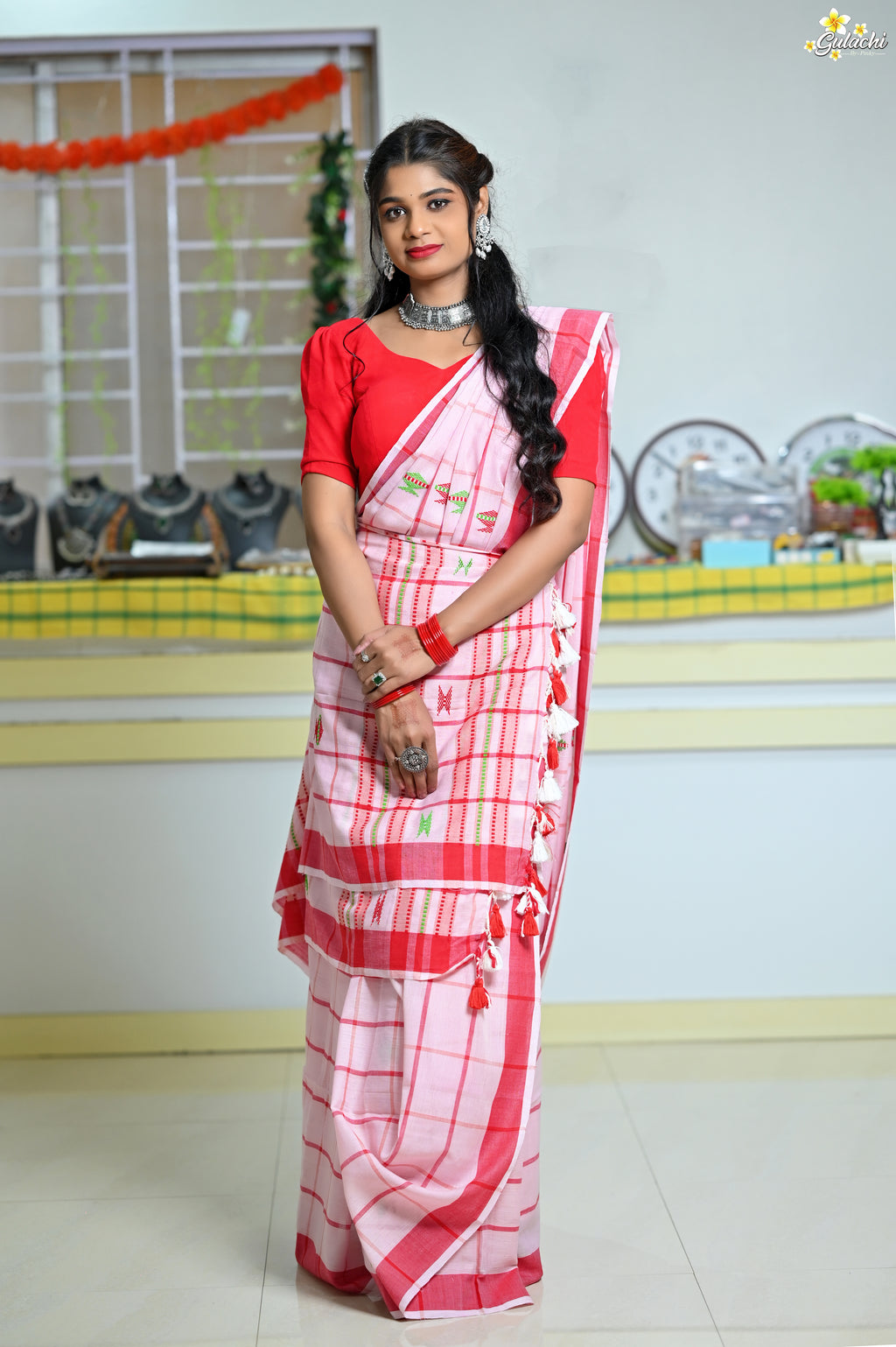 Handloom Cotton Jhal Saree