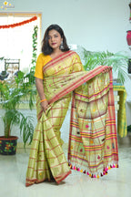 Tissue Cotton Jhal Saree