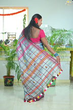 Tissue Cotton Jhal Saree