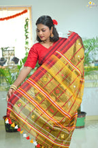 Tissue Cotton Jhal Saree