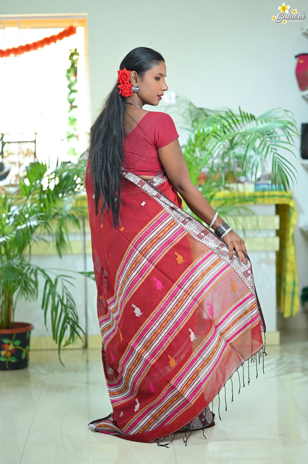 Mercerised Tribal Fusion Saree