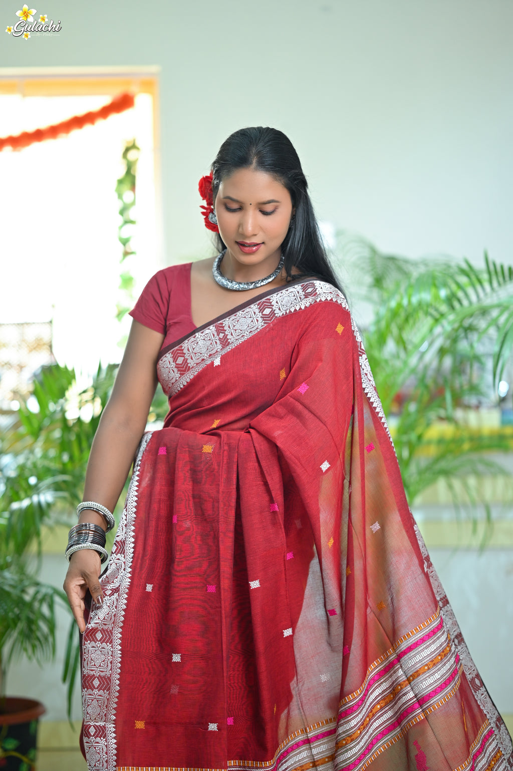 Mercerised Tribal Fusion Saree