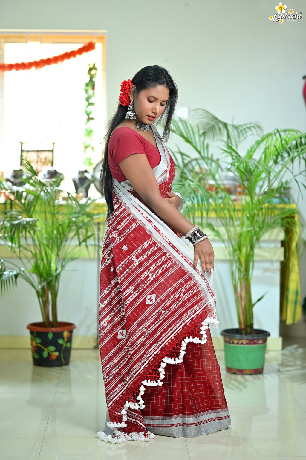 Mercerised Tribal Fusion Saree