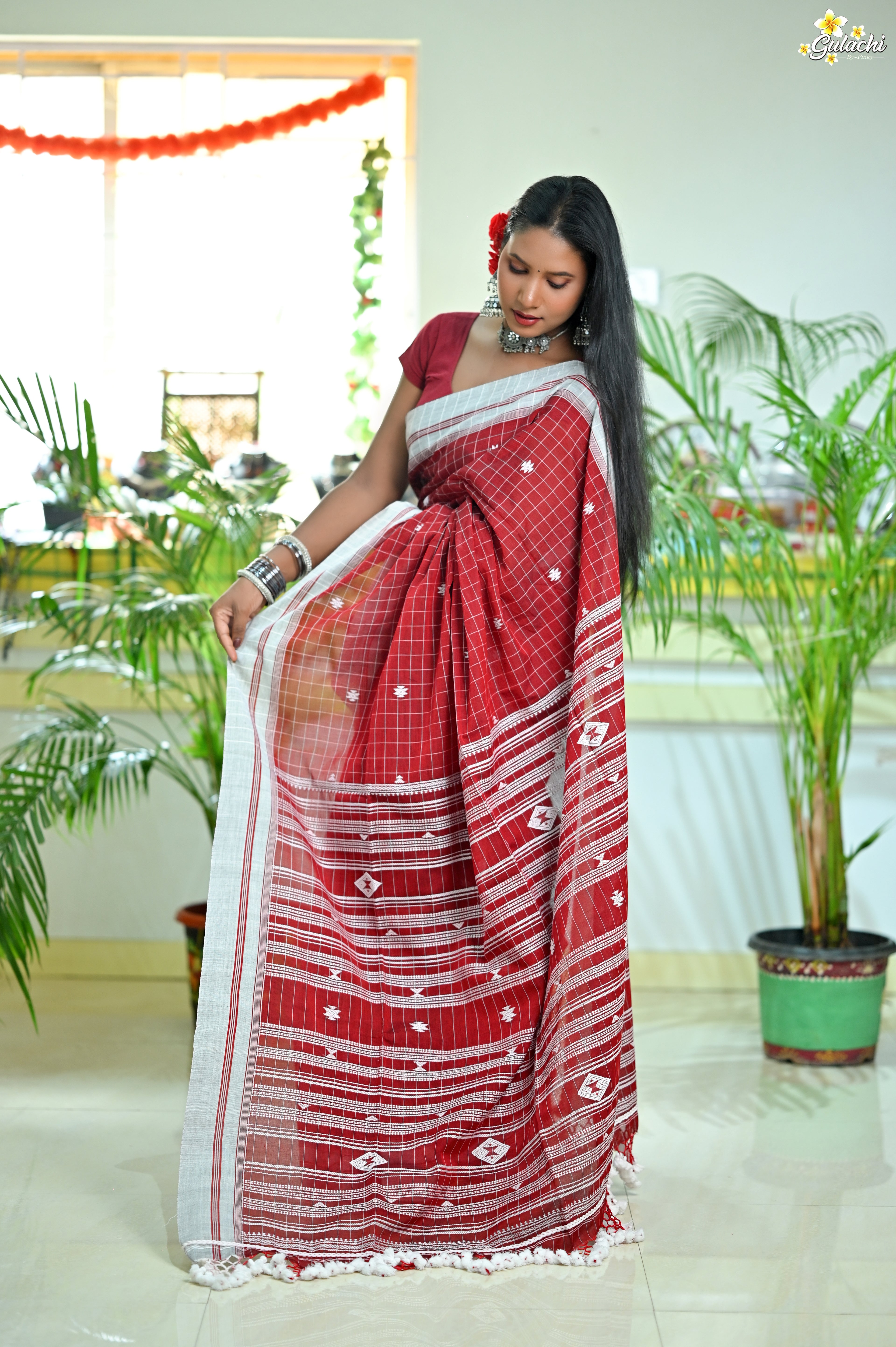 Mercerised Tribal Fusion Saree