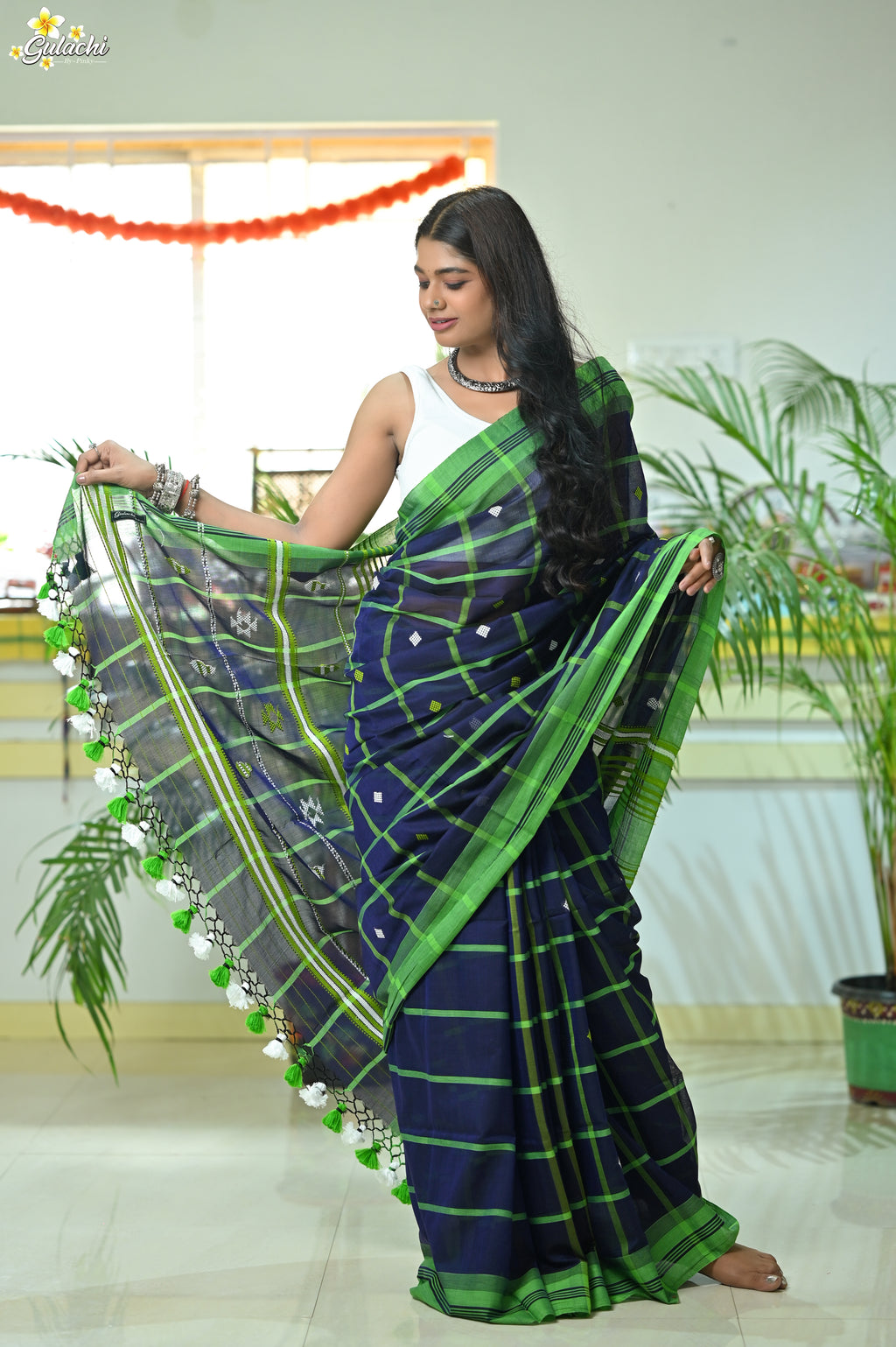 Mercerised Cotton Jhal Saree