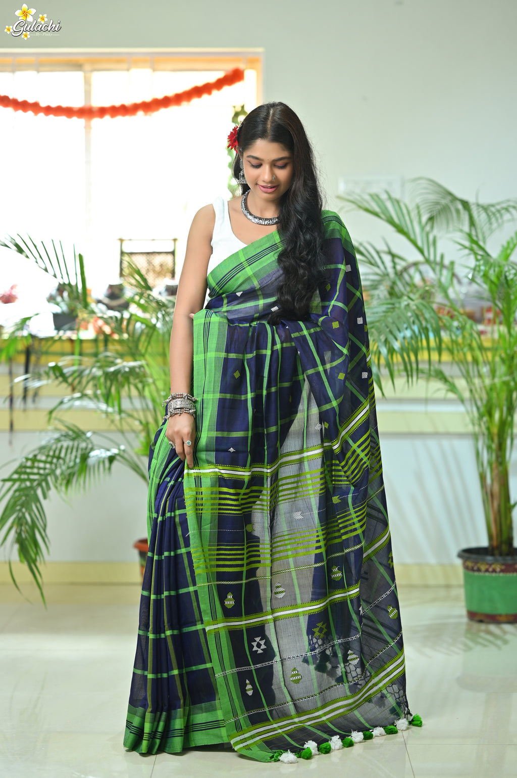 Mercerised Cotton Jhal Saree