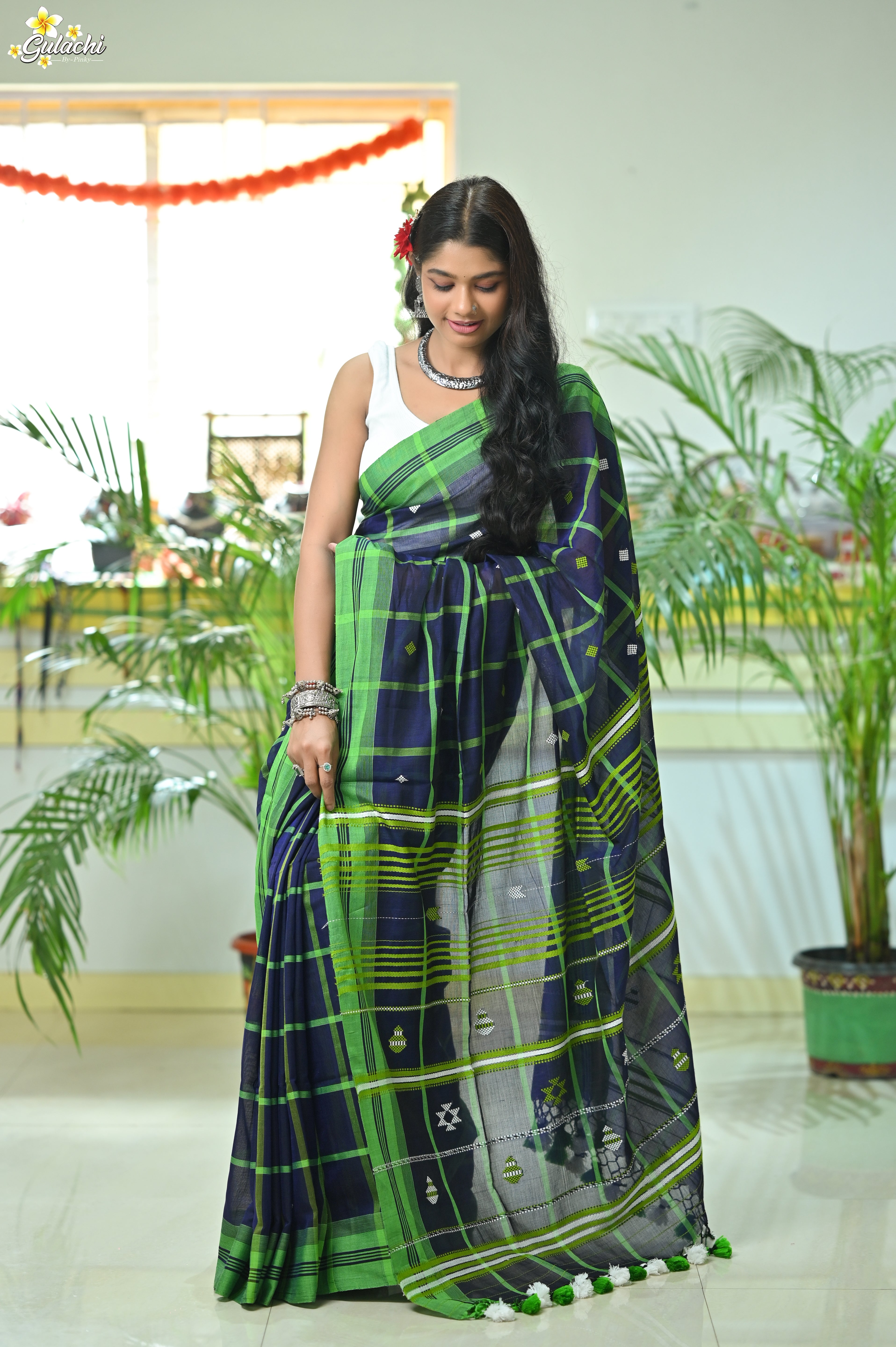 Mercerised Cotton Jhal Saree