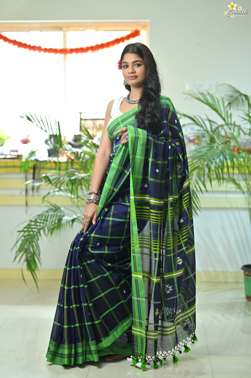 Mercerised Cotton Jhal Saree