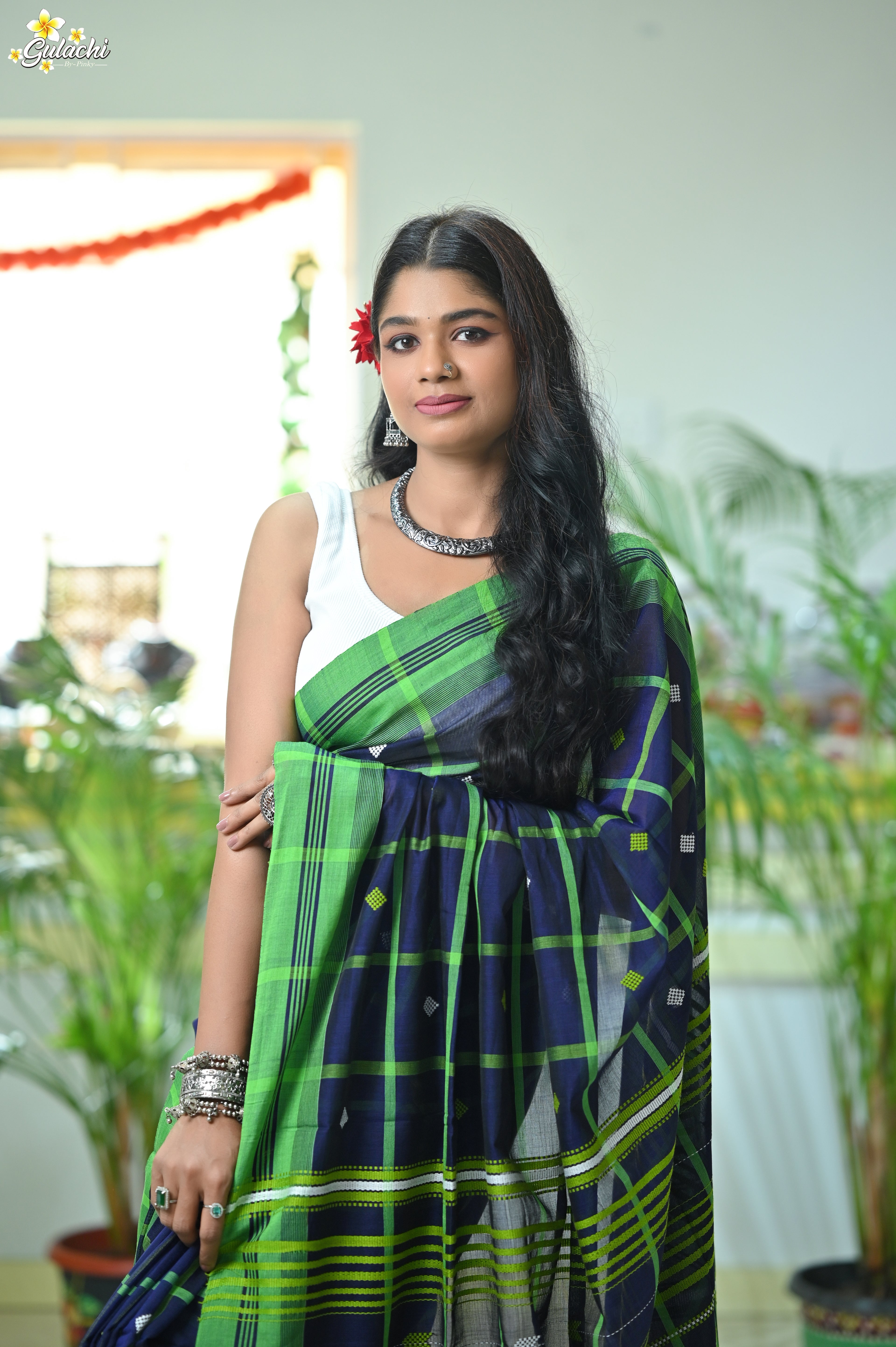 Mercerised Cotton Jhal Saree