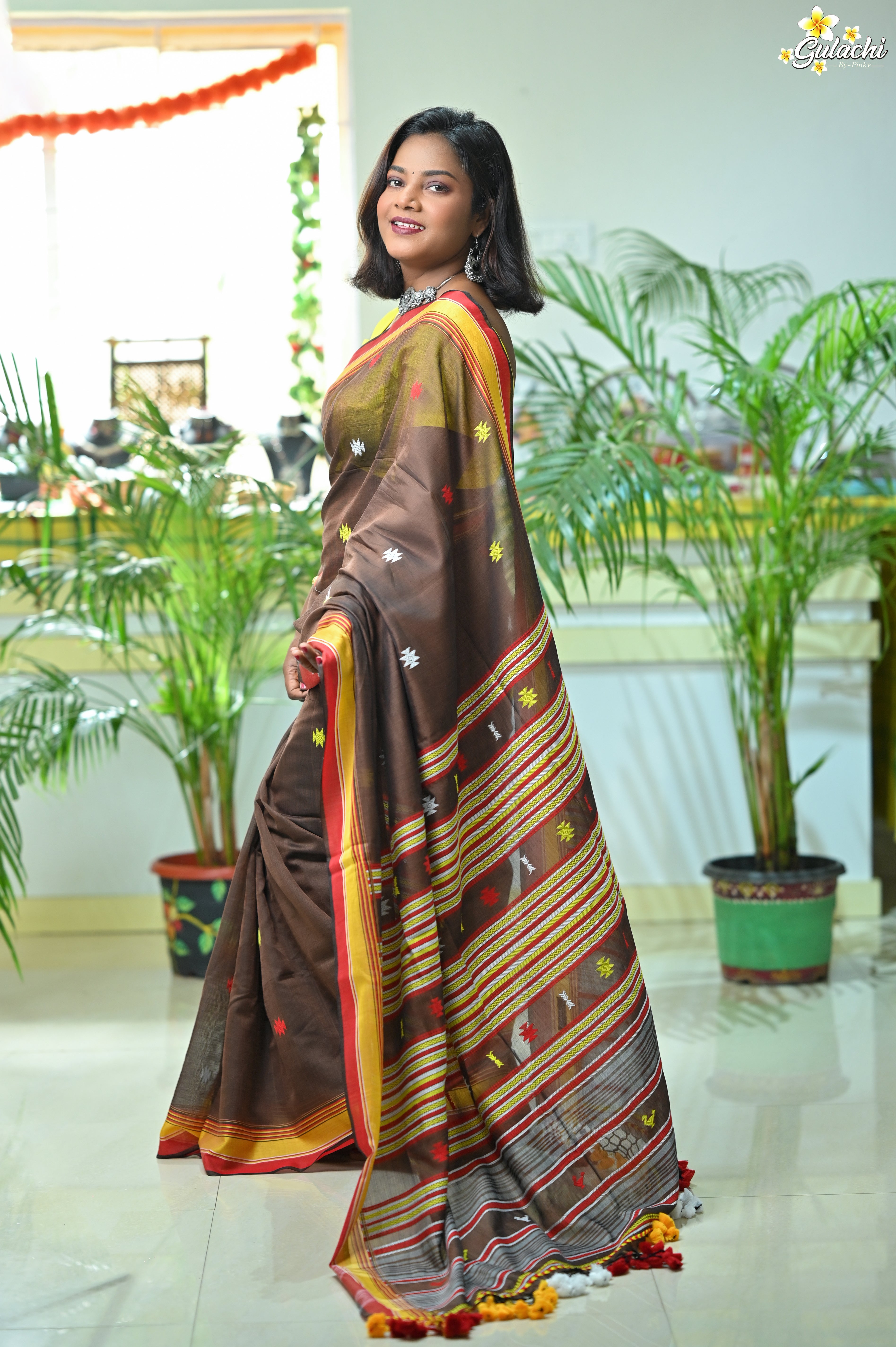 Mercerised Tribal Fusion Saree