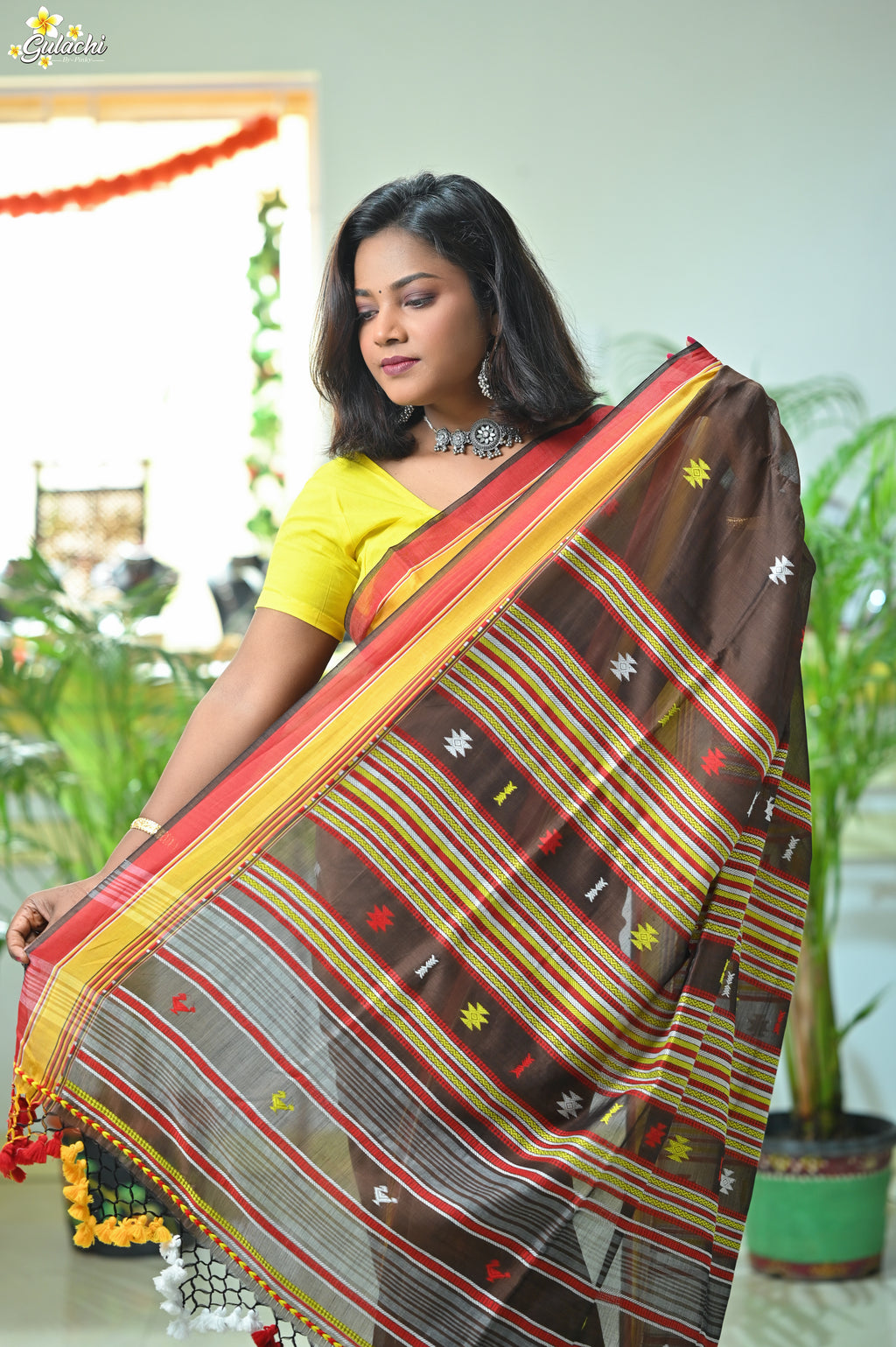 Mercerised Tribal Fusion Saree