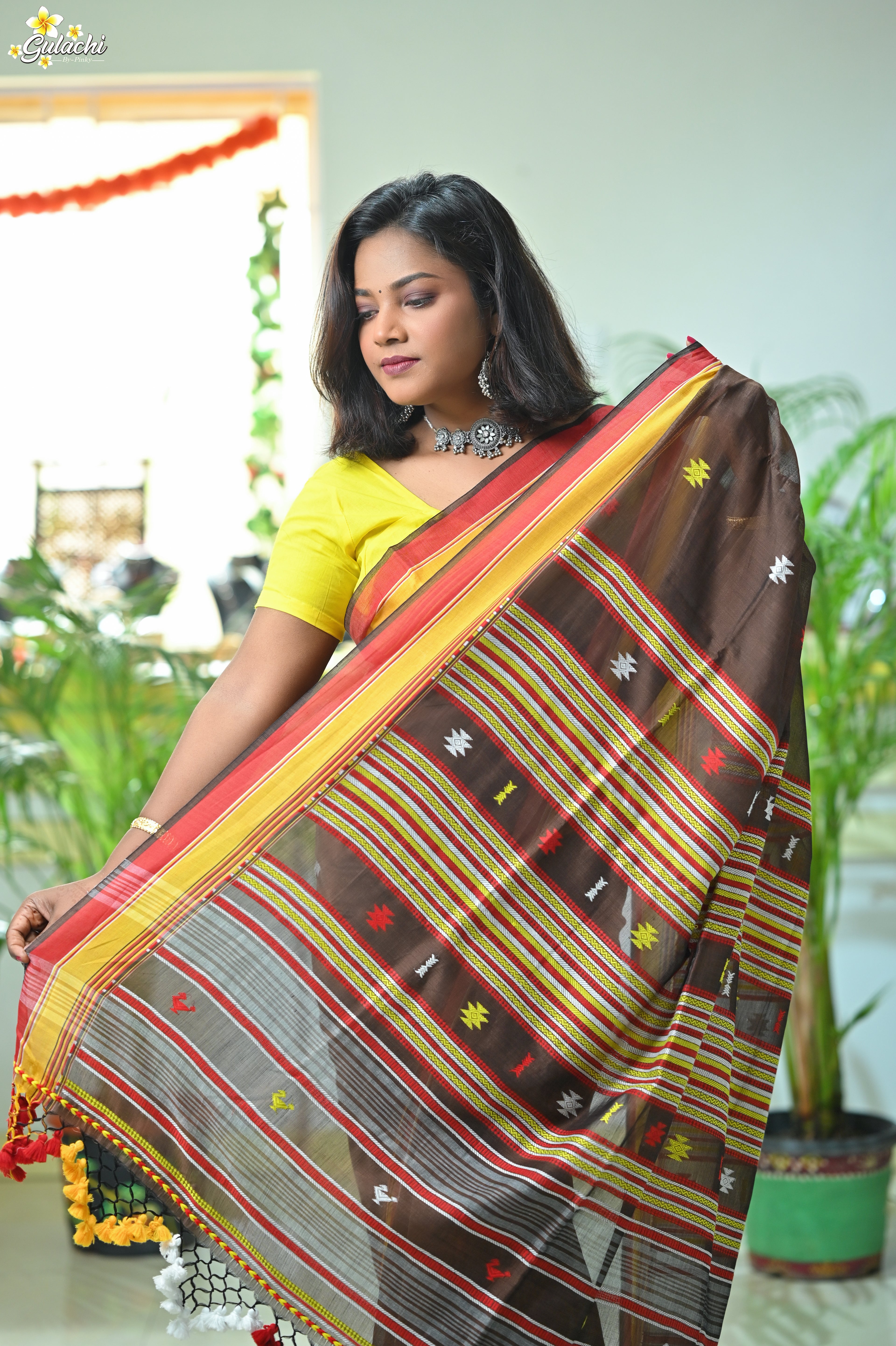 Mercerised Tribal Fusion Saree