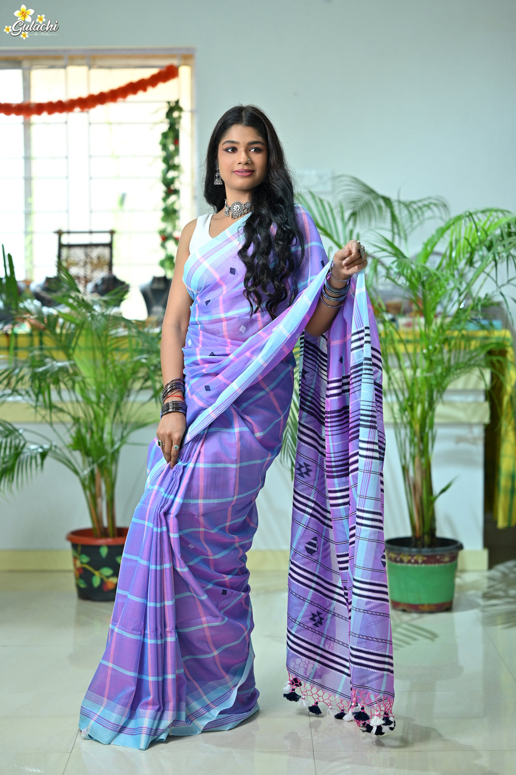 Mercerised Cotton Jhal Saree