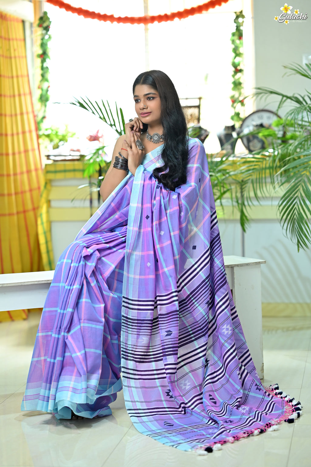 Mercerised Cotton Jhal Saree
