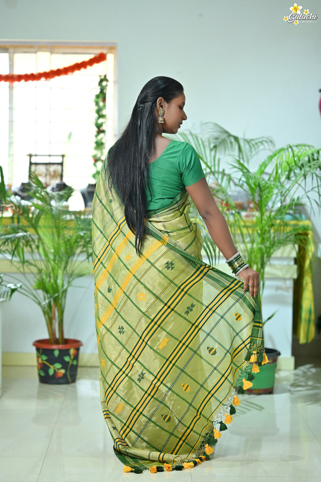 Tissue Cotton Jhal Saree