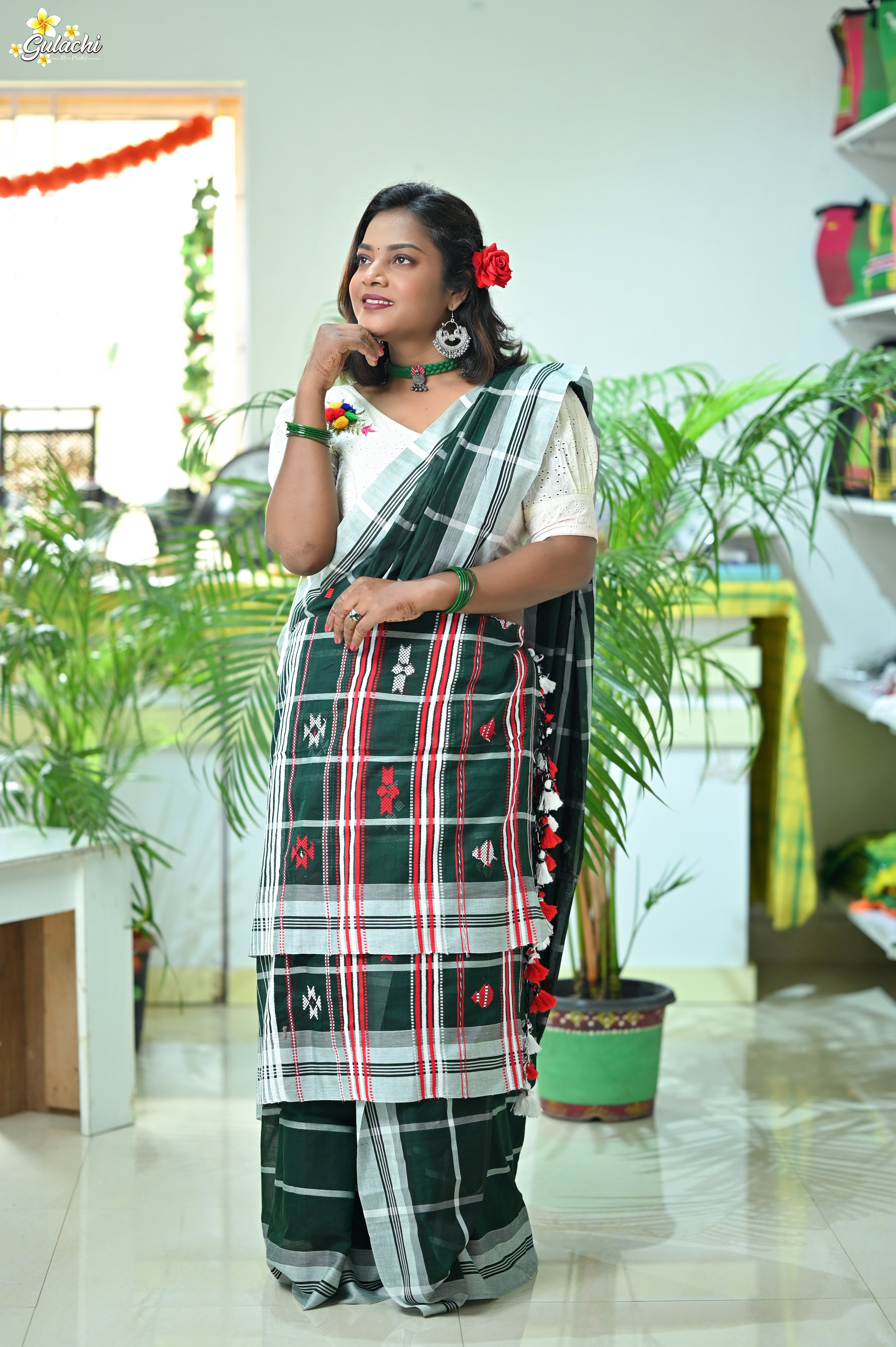 Mercerised Cotton Jhal Saree