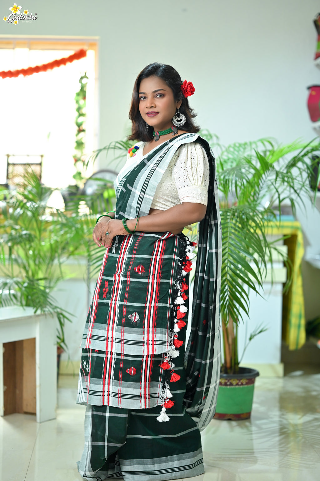 Mercerised Cotton Jhal Saree