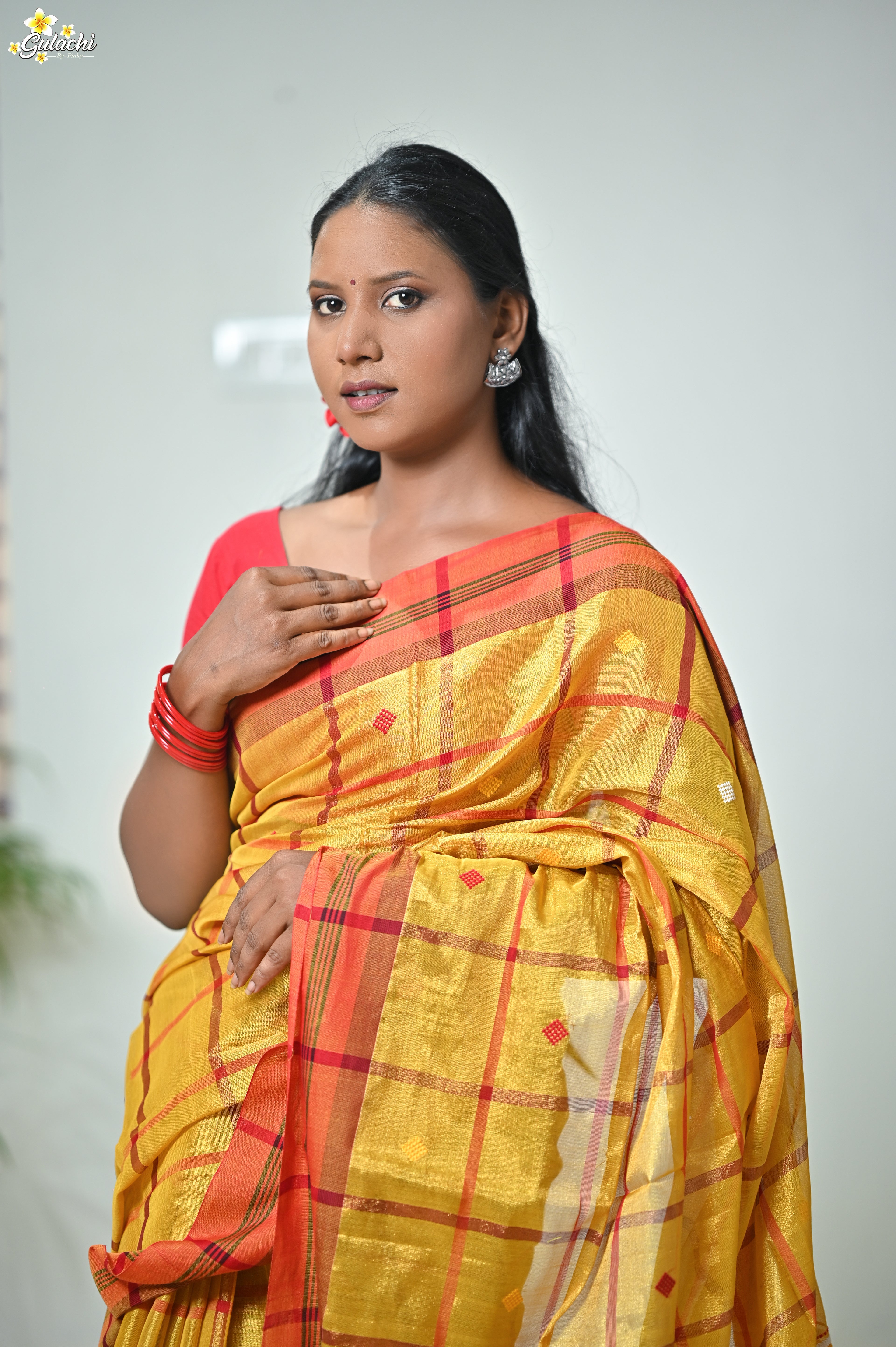 Tissue Cotton Jhal Saree