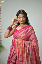 Tissue Cotton Jhal Saree