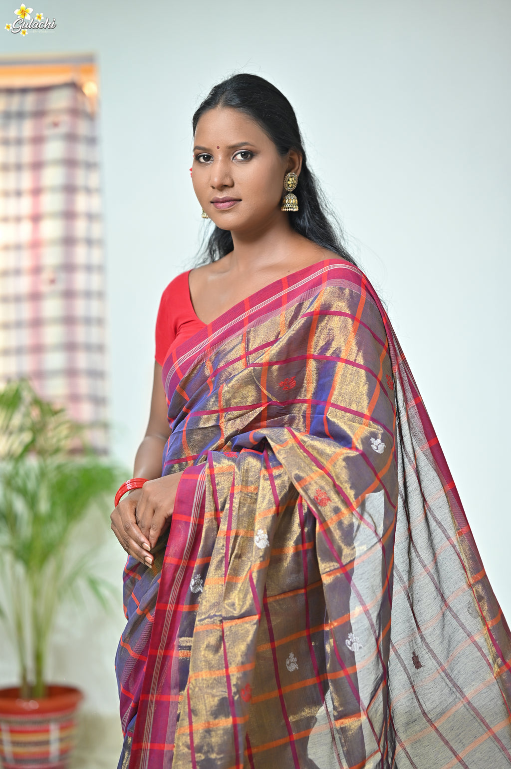 Tissue Cotton Jhal Saree