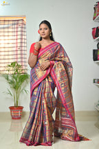 Tissue Cotton Jhal Saree