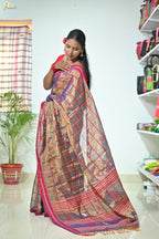 Tissue Cotton Jhal Saree